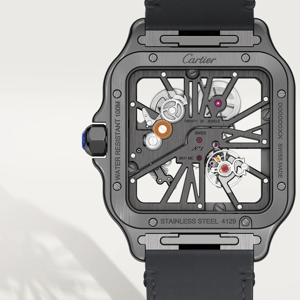 Orologio in acciaio dlc Santos de Cartier Cartier