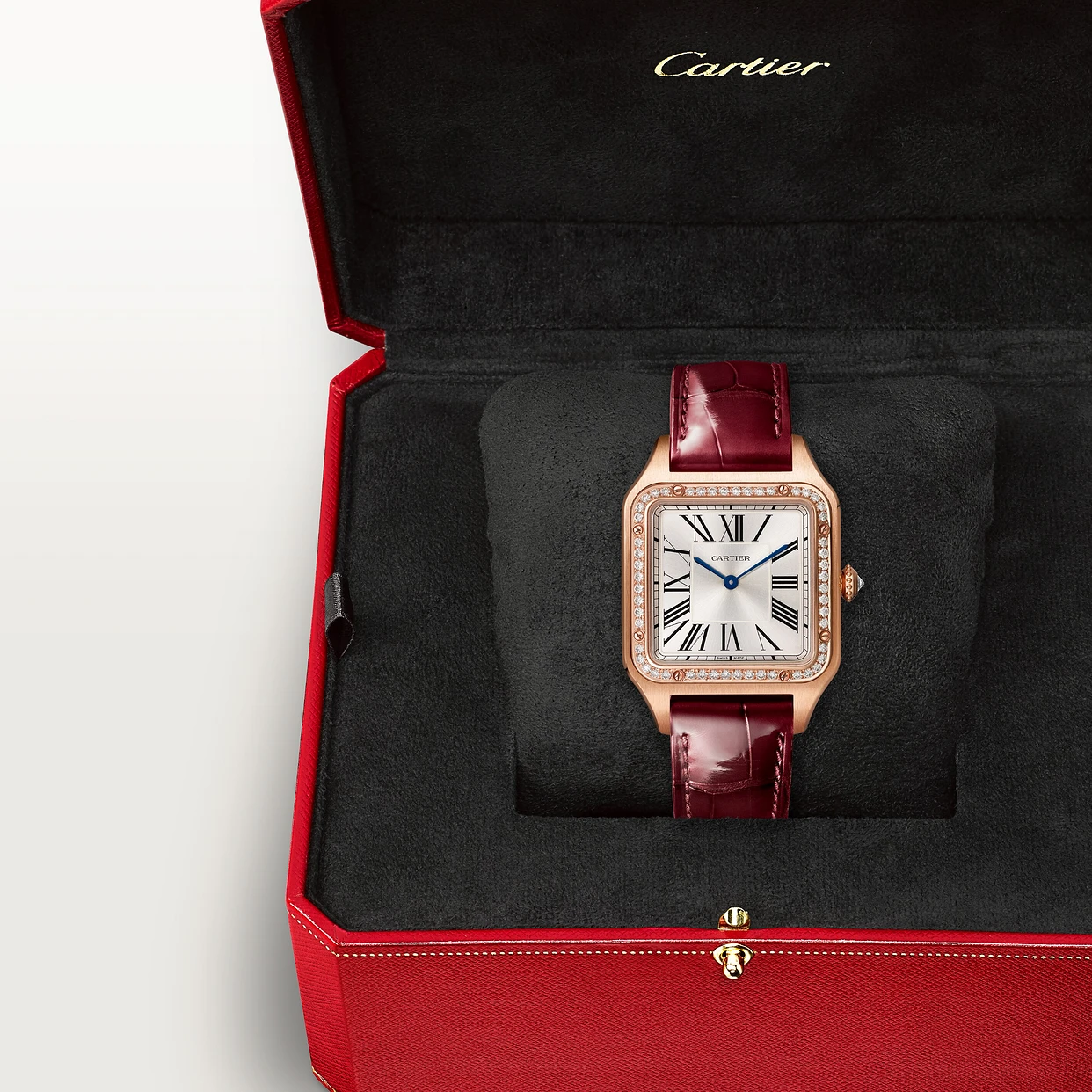 Orologio in oro rosa Santos-Dumont Cartier
