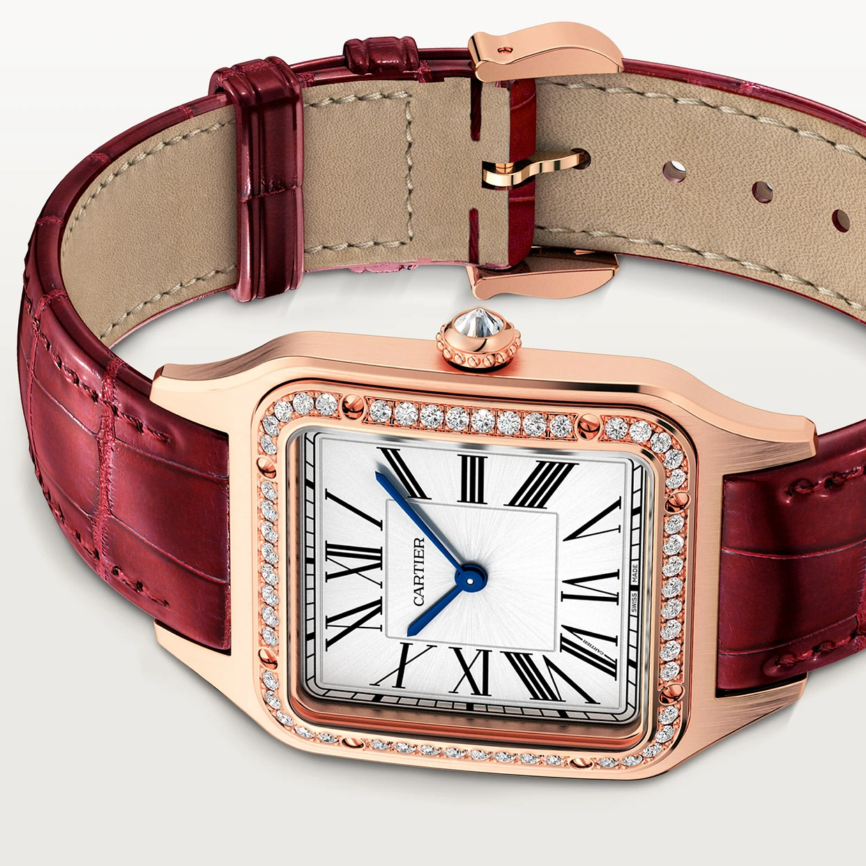 Orologio in oro rosa Santos-Dumont Cartier
