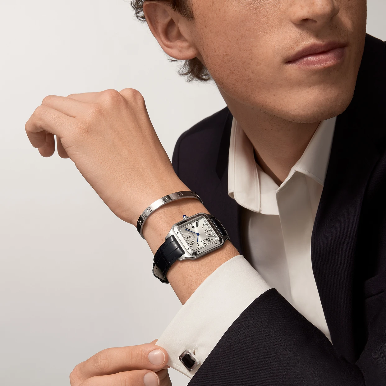 Watch in steel Santos-Dumont Cartier
