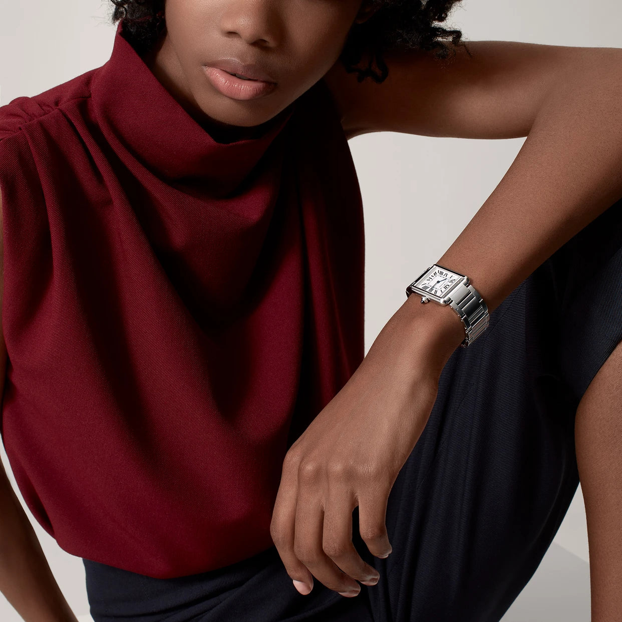 Watch in steel Tank Must Cartier