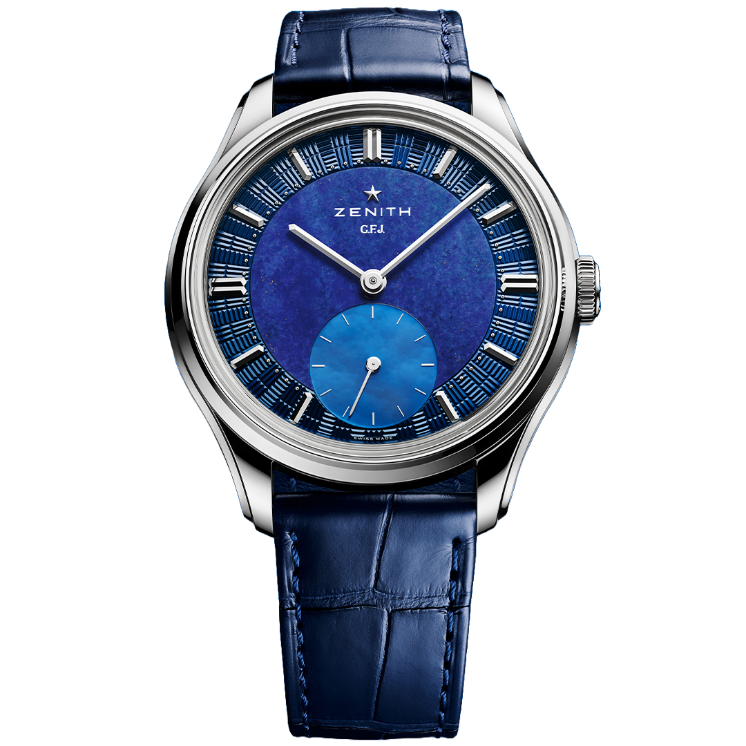 Watch in platinum G.F.J. calibre 135 Zenith