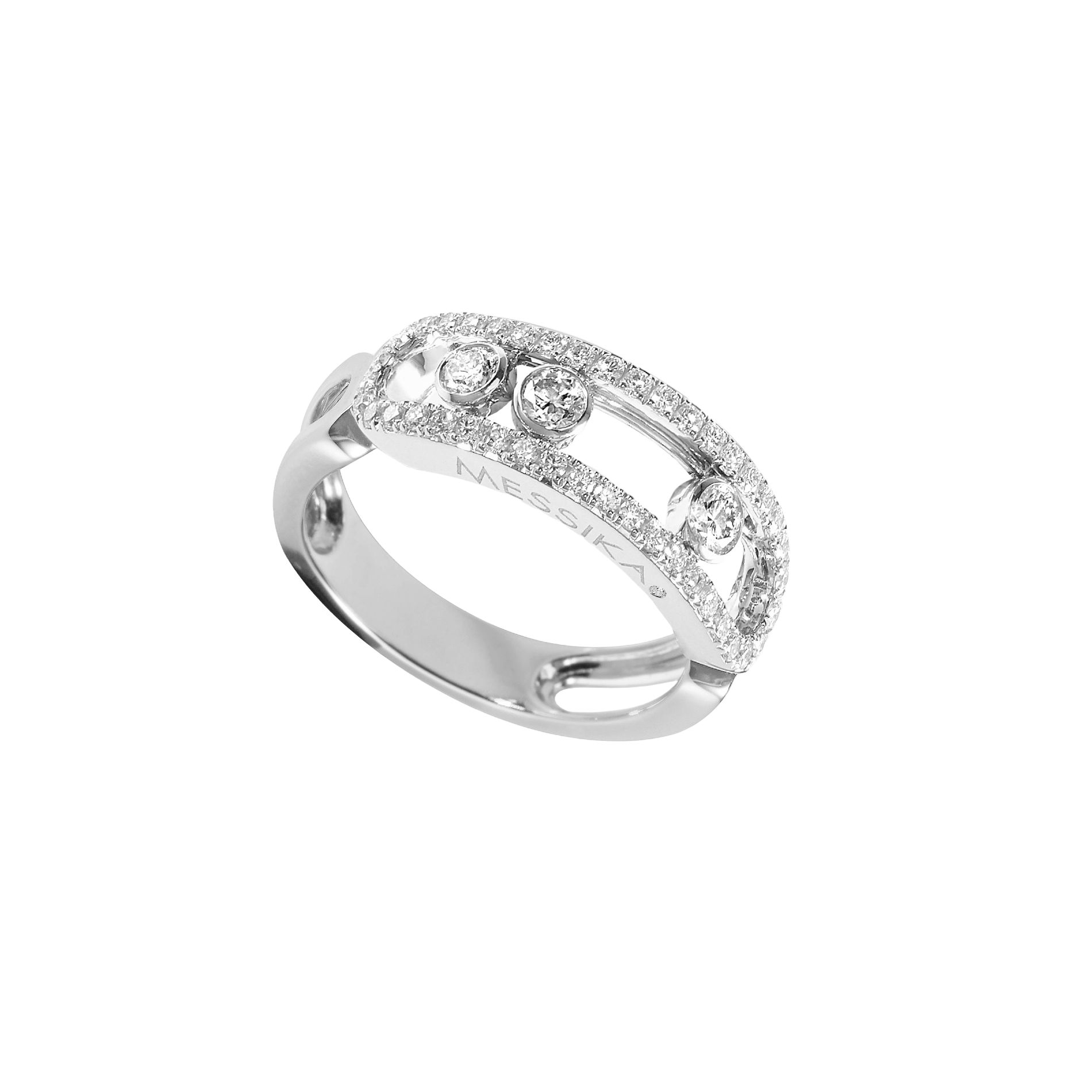 Gioiello in oro bianco Anello Move Classique Pavé Messika