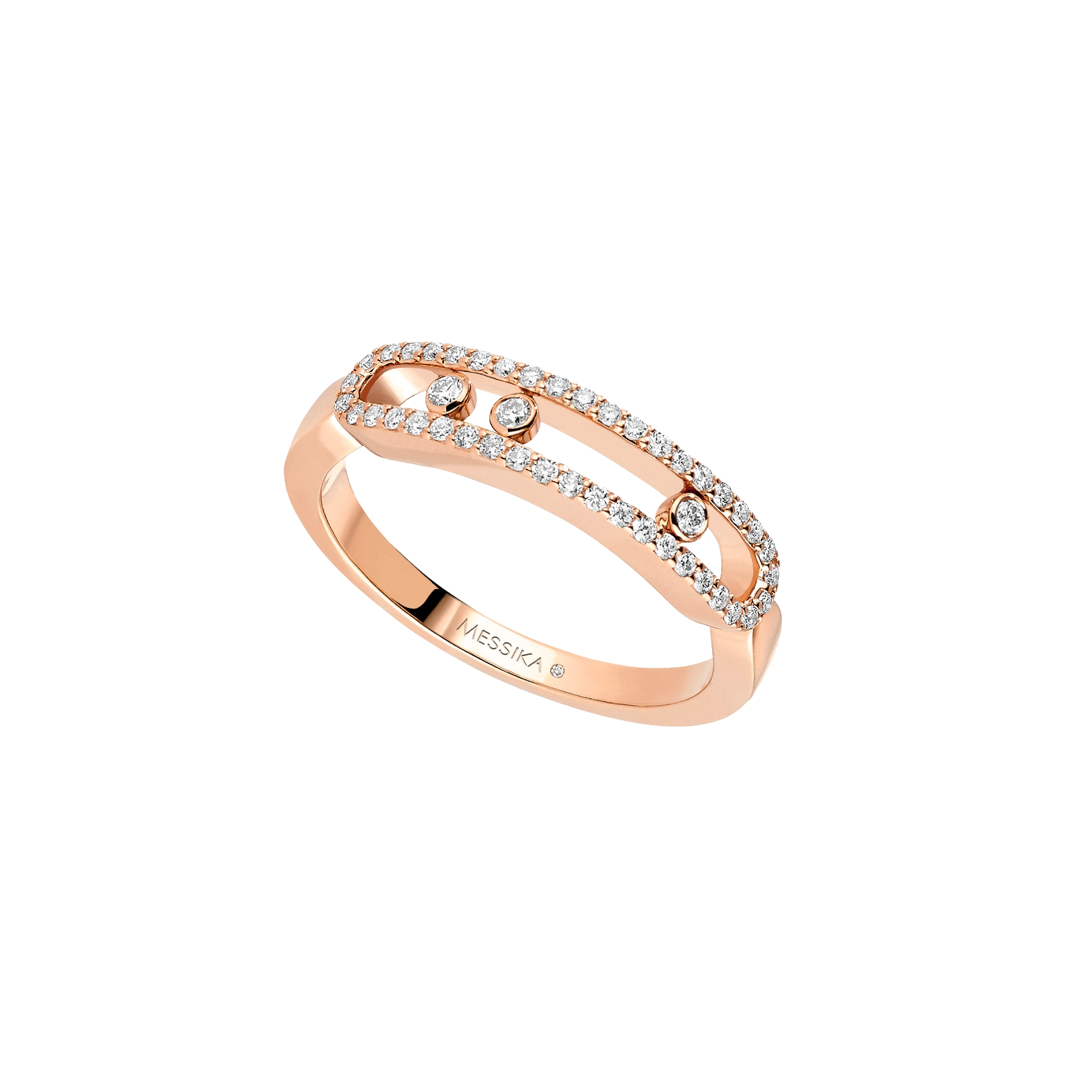 Ring in rose gold Baby Move Pavé Ring Messika