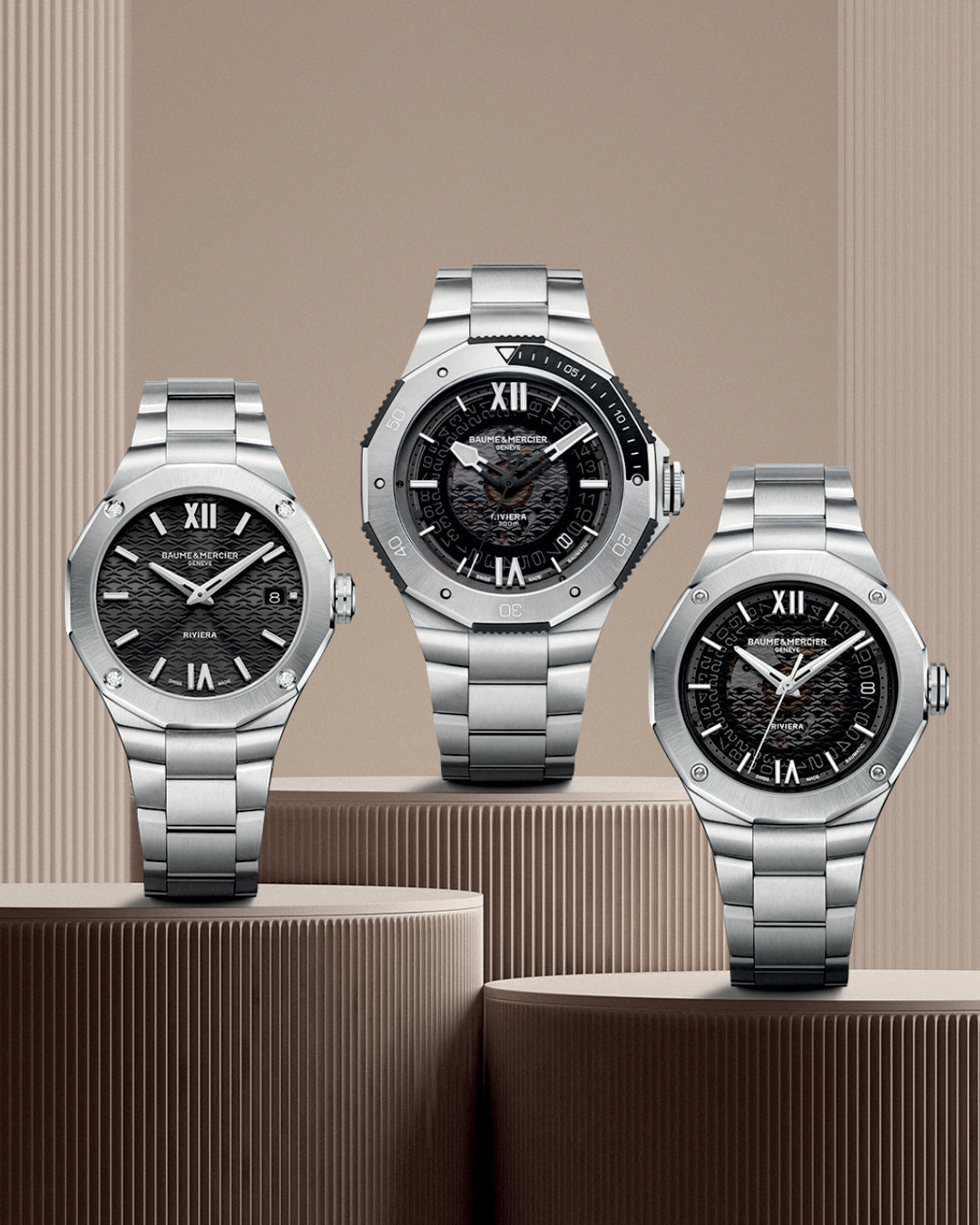 Watch in steel Riviera Baume et mercier