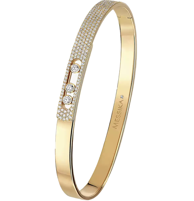 Bracelet in yellow gold Bangle Move Noa PM Pavé Messika