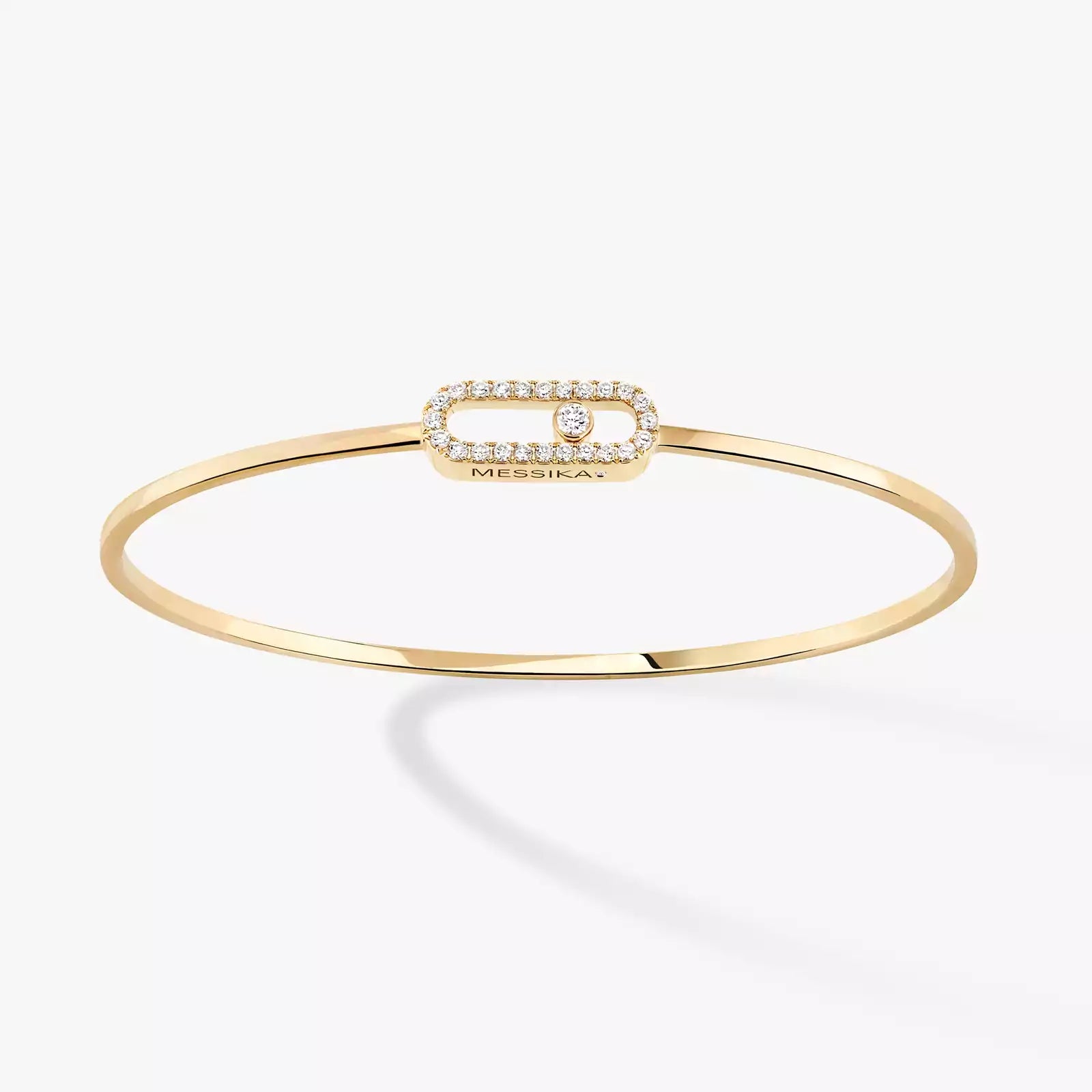 Bracelet in yellow gold Move Uno Pavé Flex Bangle  Messika