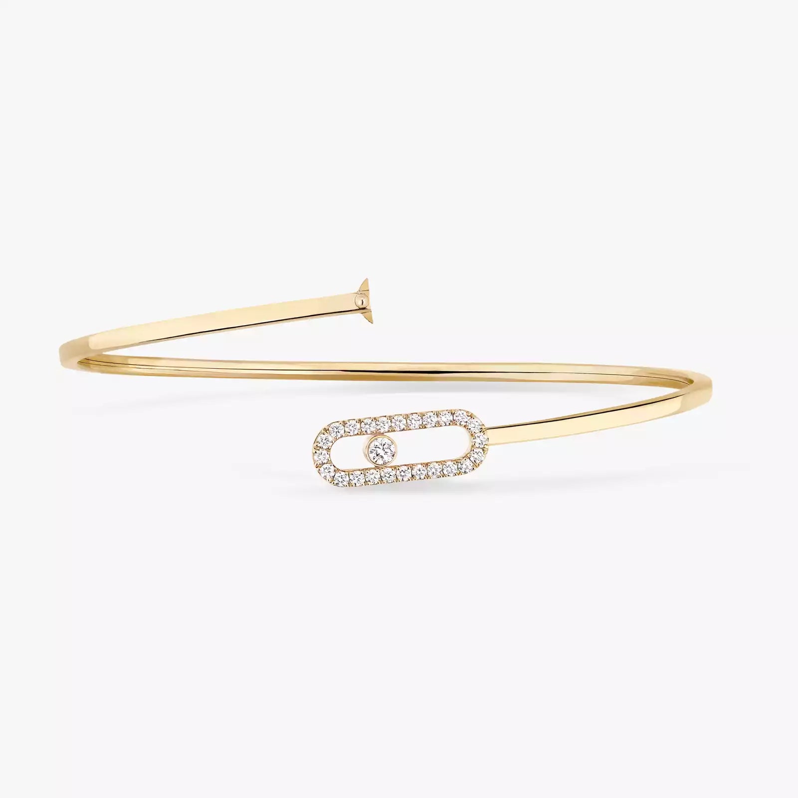 Bracelet in yellow gold Move Uno Pavé Flex Bangle  Messika