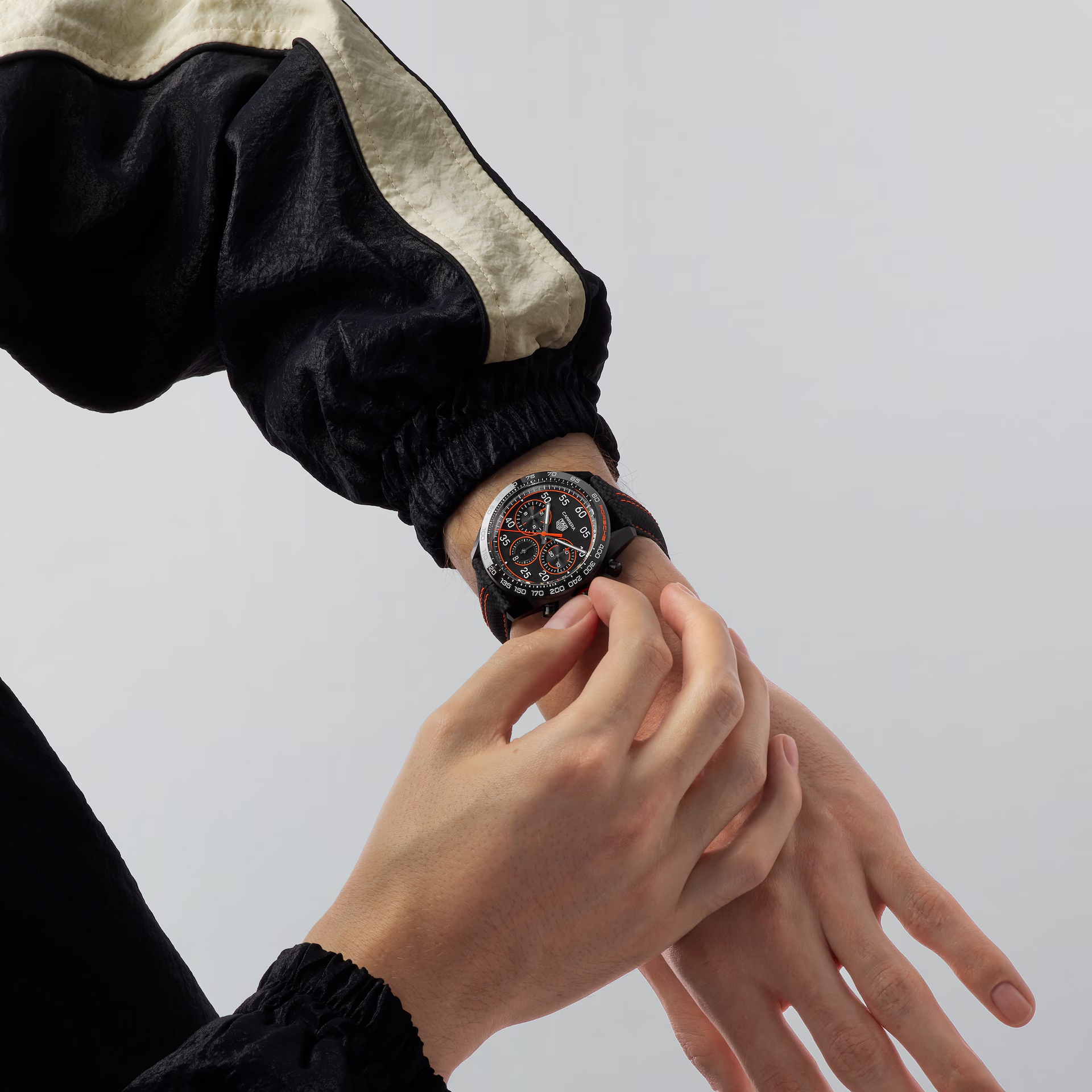 Orologio in acciaio e ceramica Carrera Chronograph x Porsche Orange Racing Tag heuer