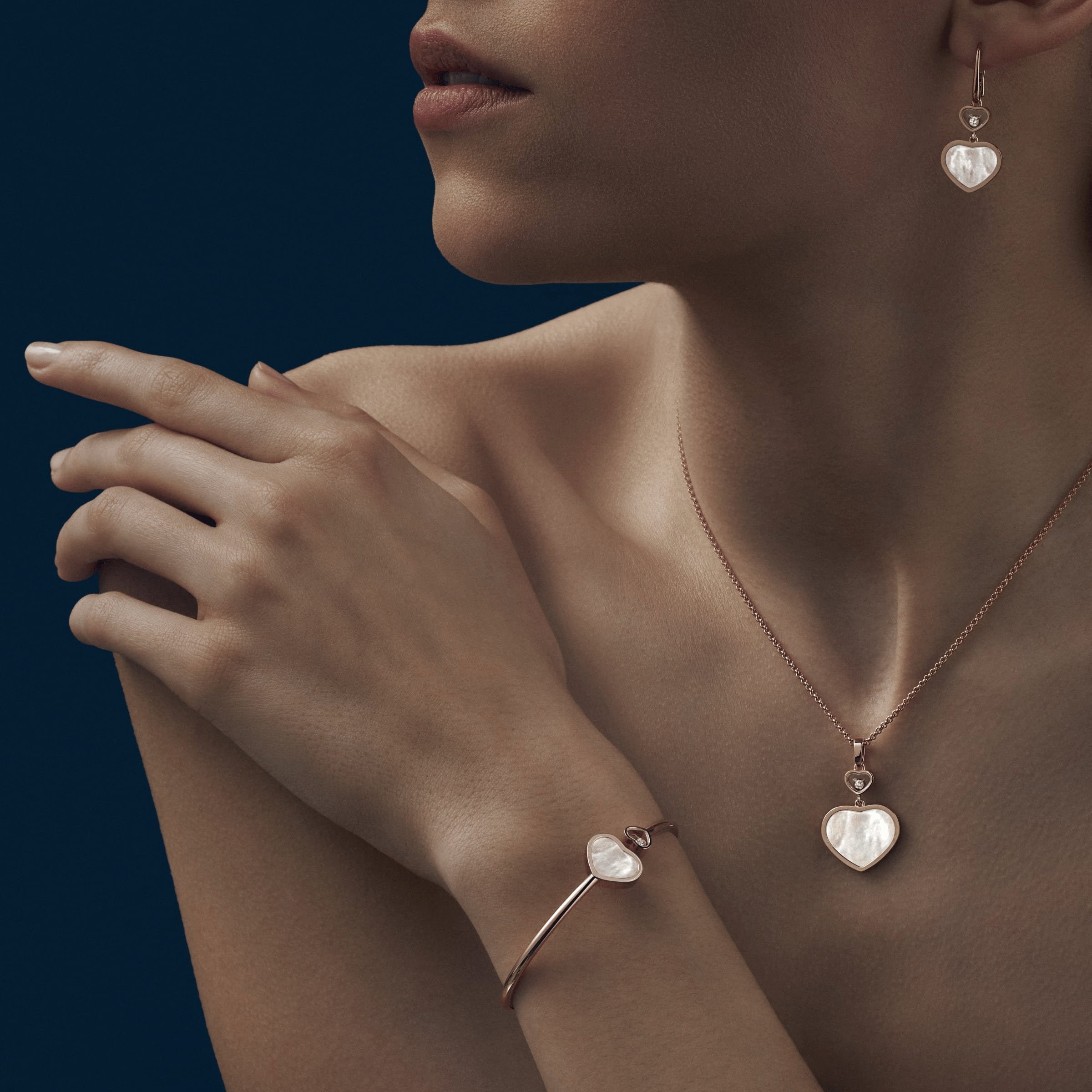 Gioiello in rose gold Happy Hearts Necklace Chopard