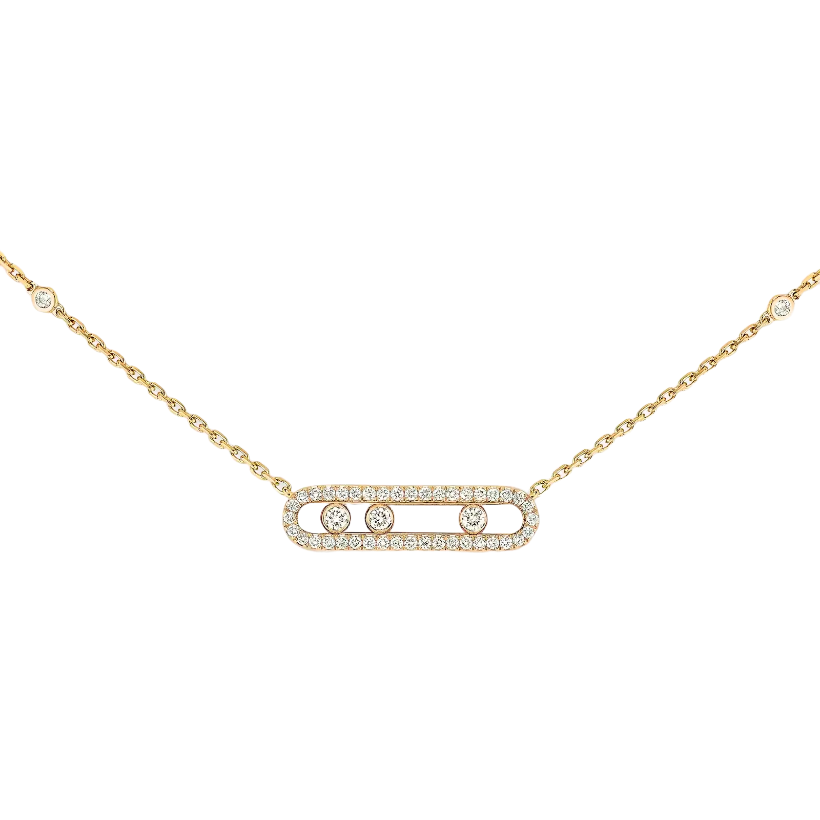 Gioiello in oro giallo Collana Baby Move Pavé Messika