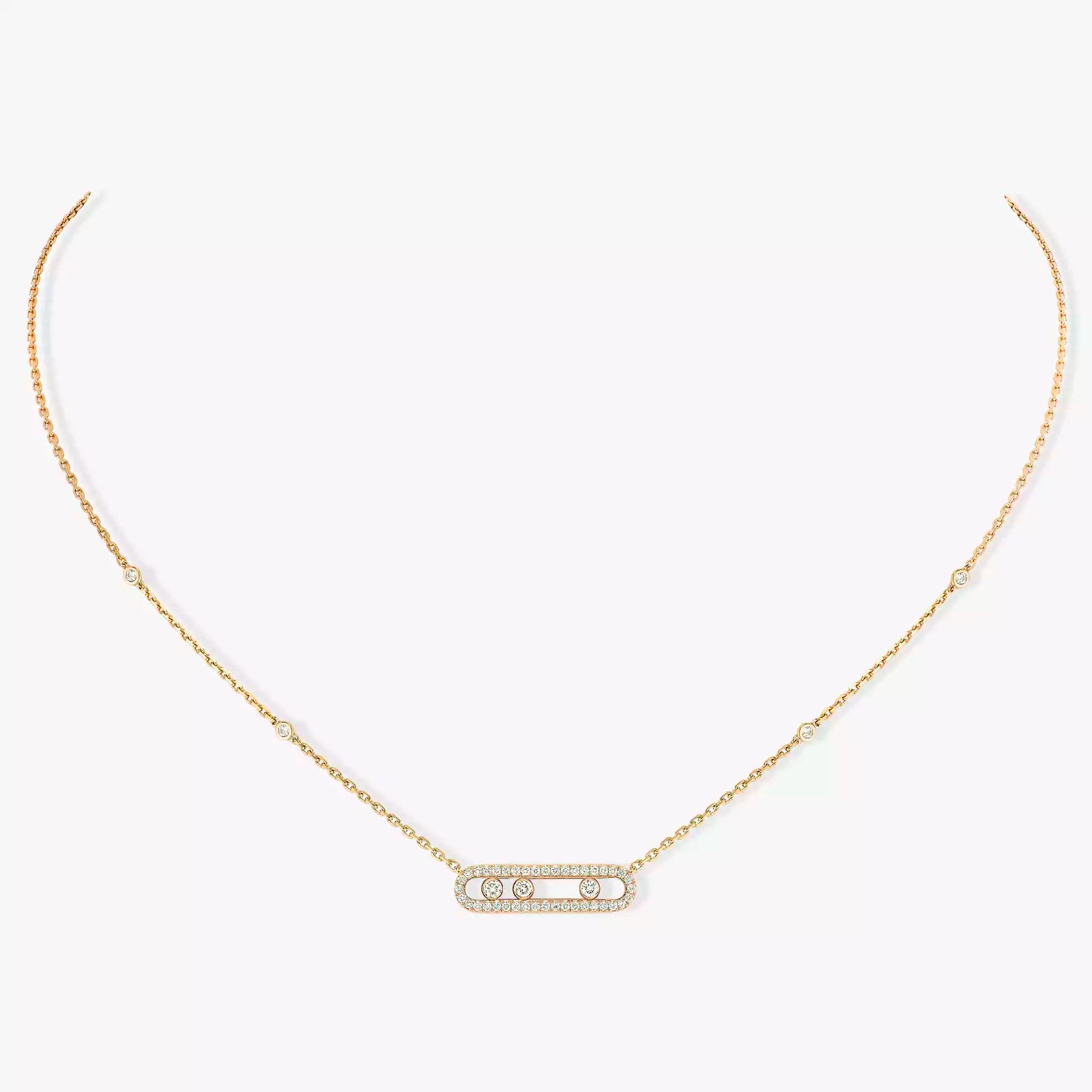 Gioiello in yellow gold Baby Move pavé necklace Messika