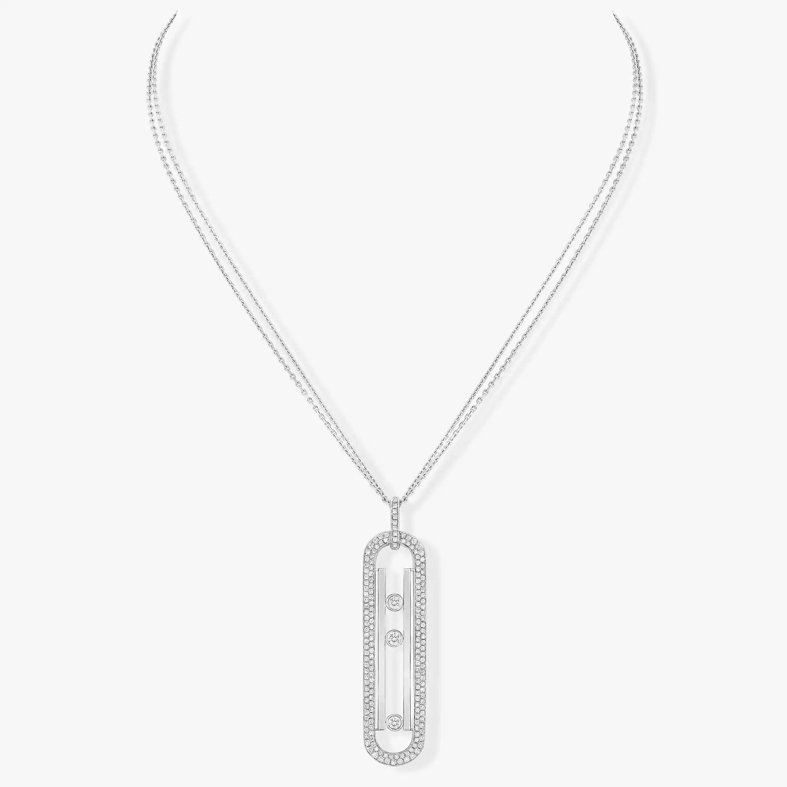 Gioiello in oro bianco Move 10th Anniversary Necklace Messika