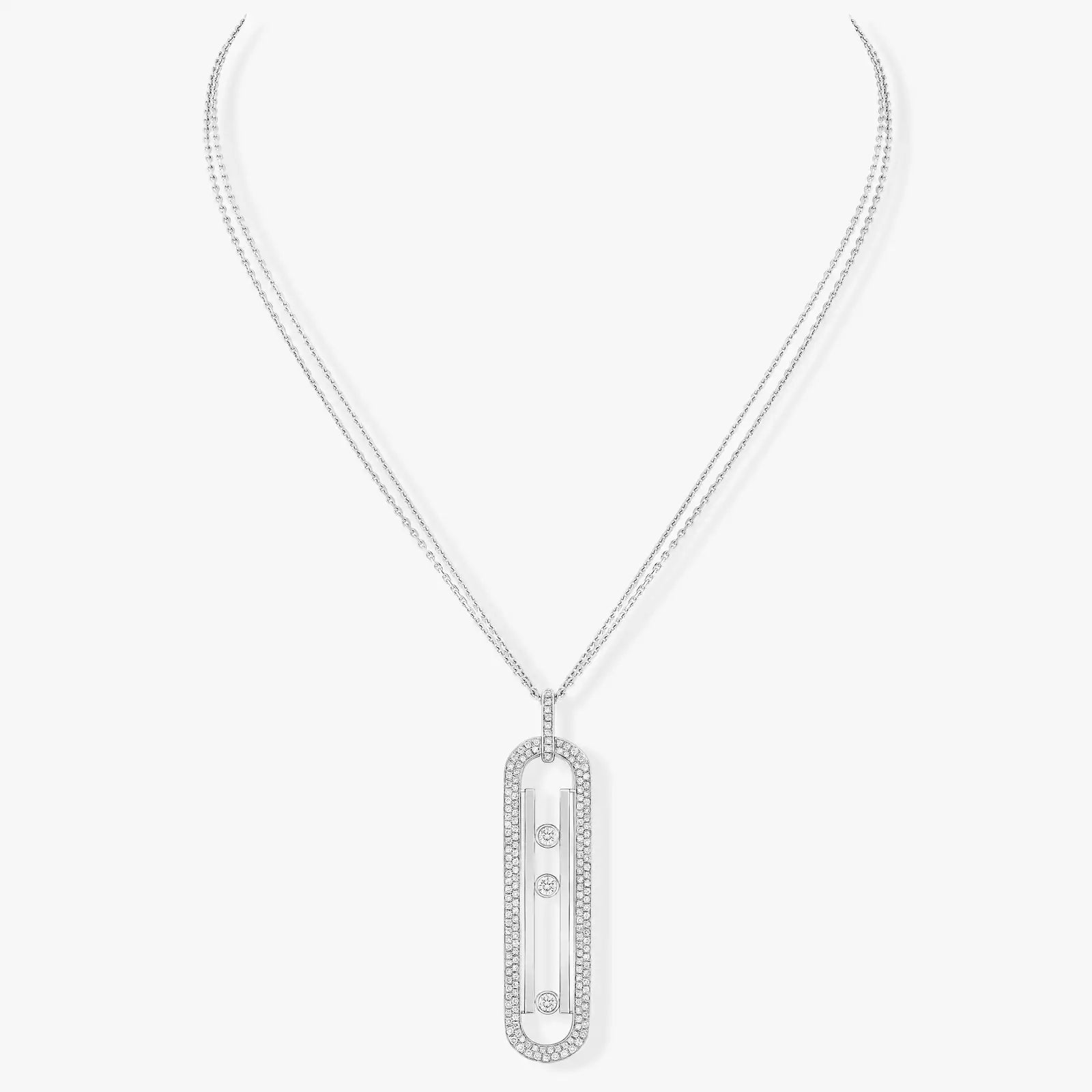 Gioiello in oro bianco Collana Move 10th Anniversary Messika