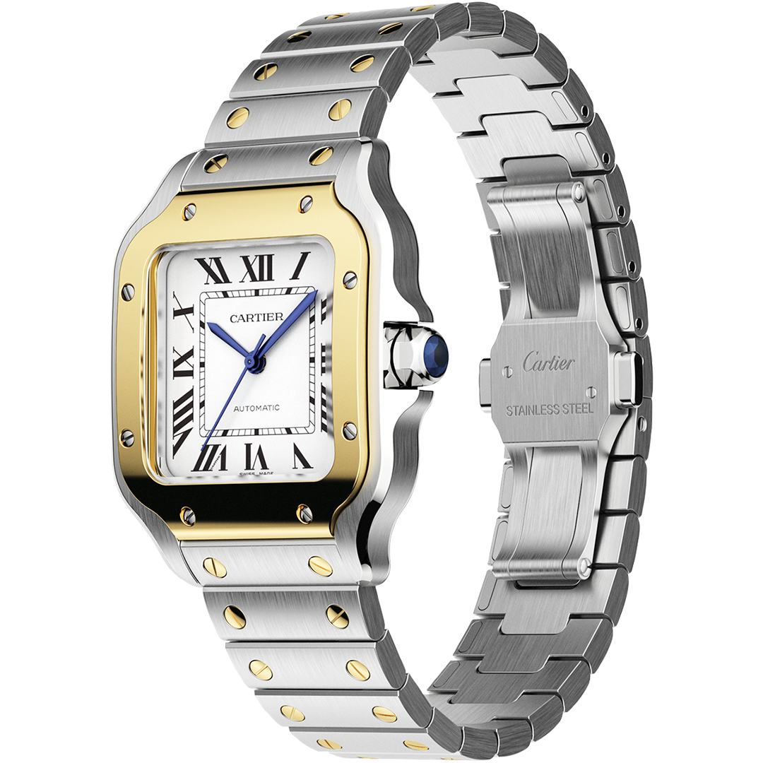 Orologio in acciaio e oro giallo Santos de Cartier Cartier