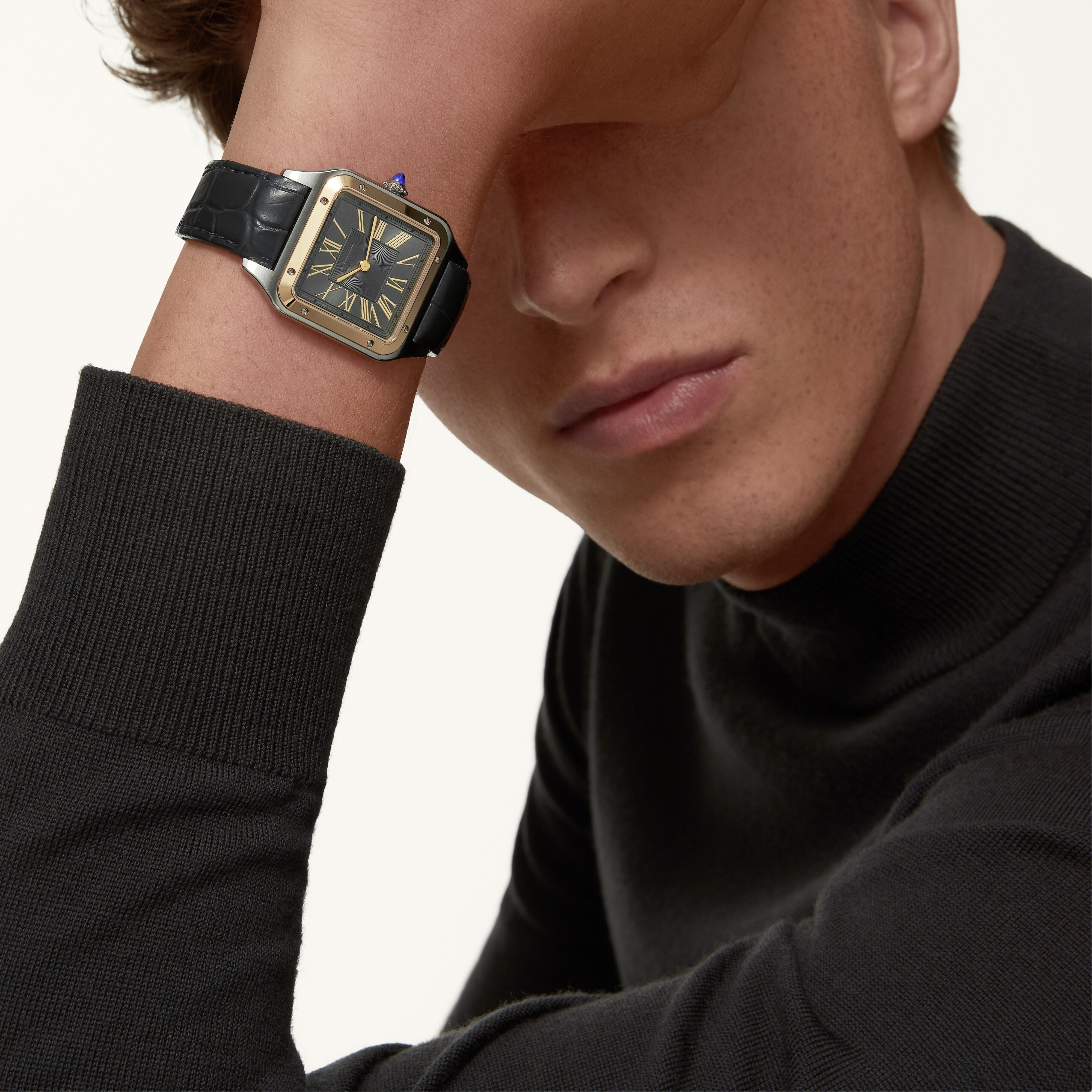 Orologio in acciaio e oro giallo Santos de Cartier Cartier