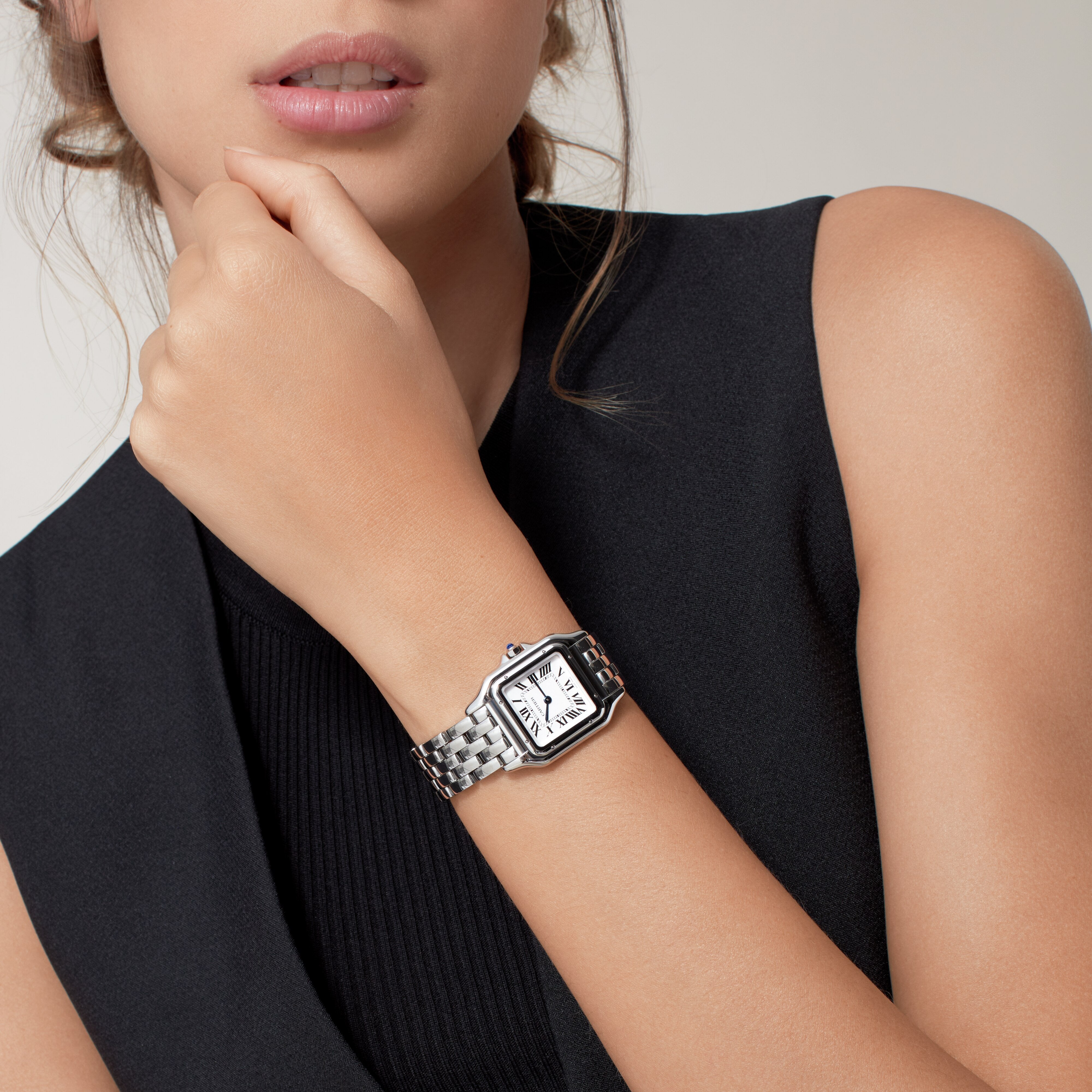 Watch in steel Panthère de Cartier Cartier