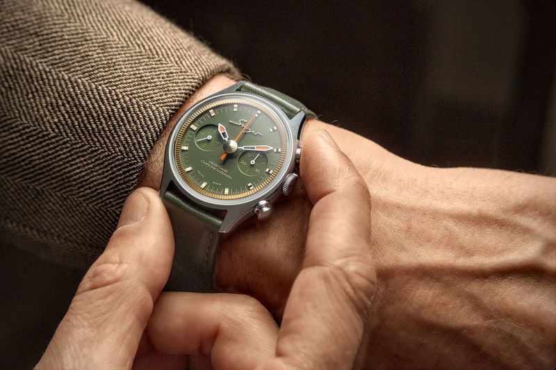 Watch in steel Heritage Empire Green Sinclair