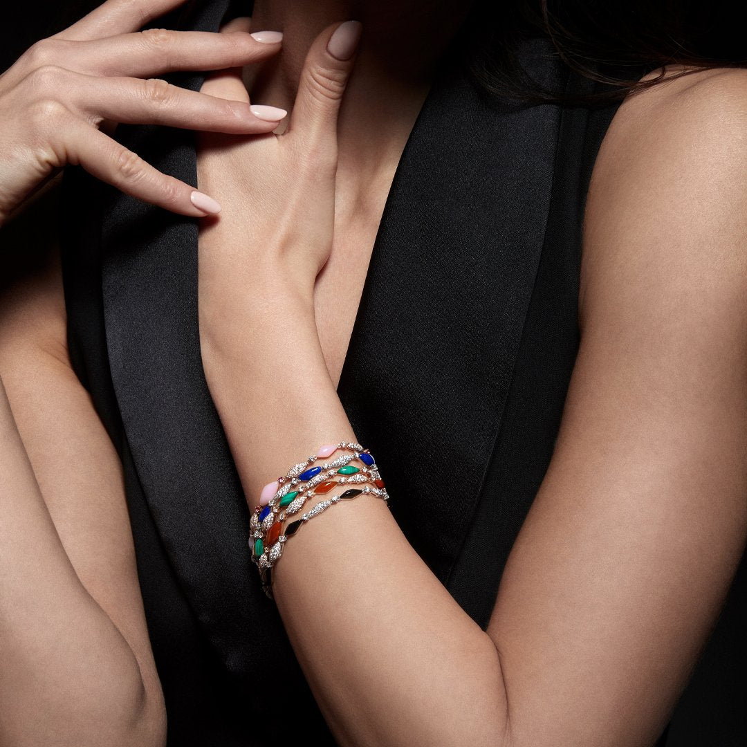 Gioiello in oro bianco Bracciale Déco Palmiero