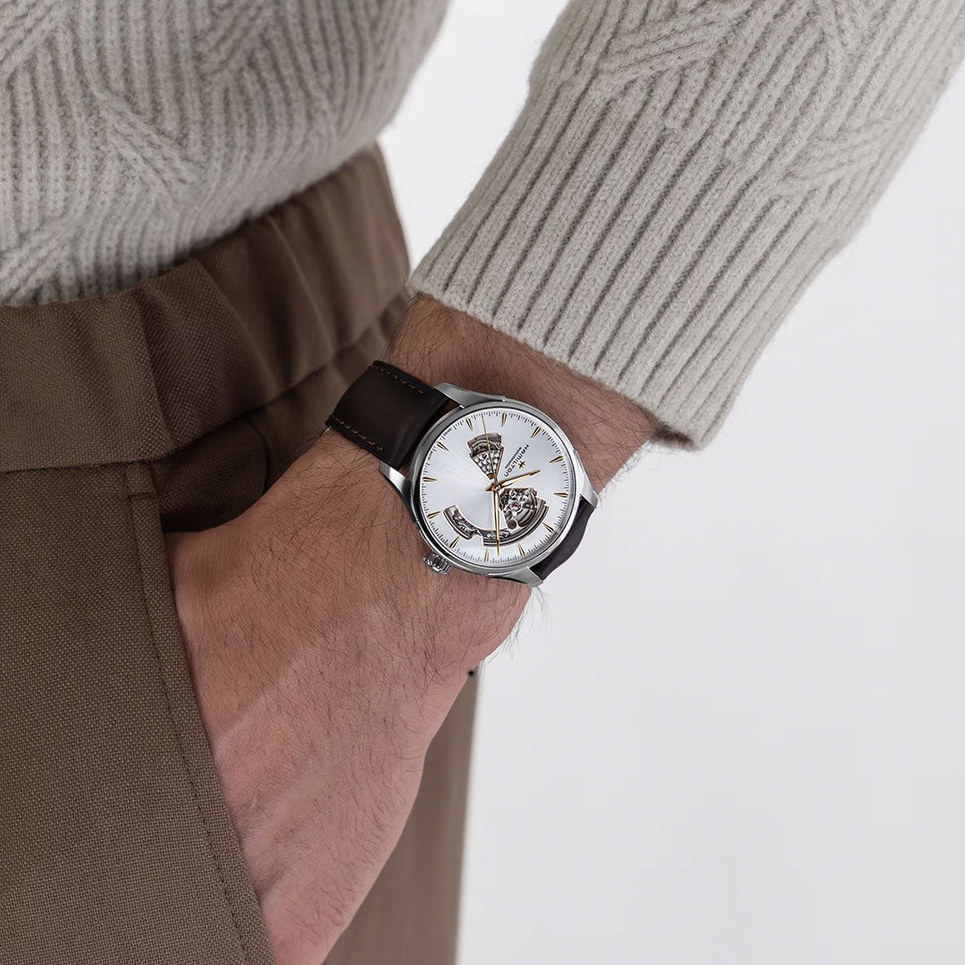 Watch in steel Jazzmaster Open Heart Auto Hamilton