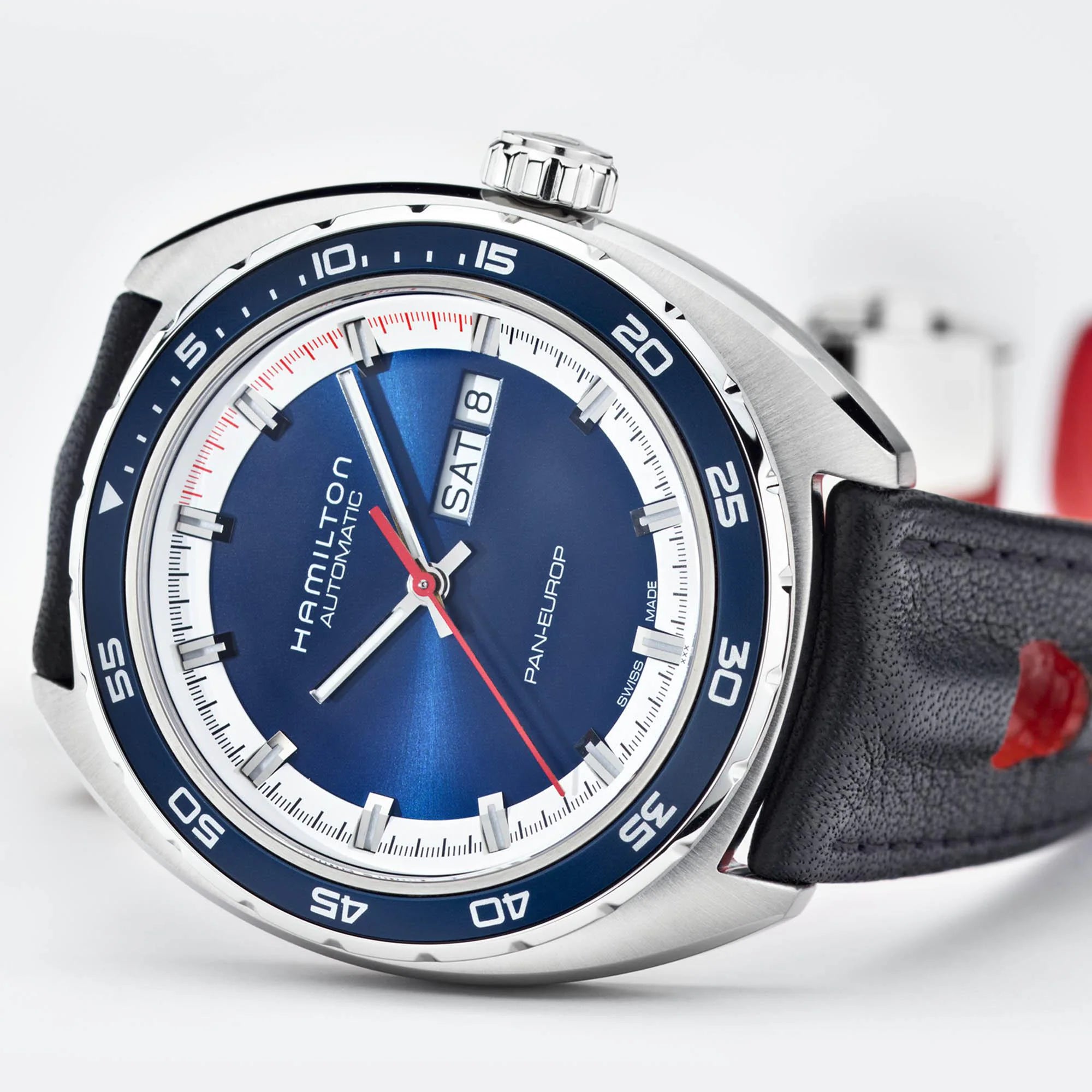 Orologio in acciaio American Classic Pan Europ Day Date Auto Hamilton