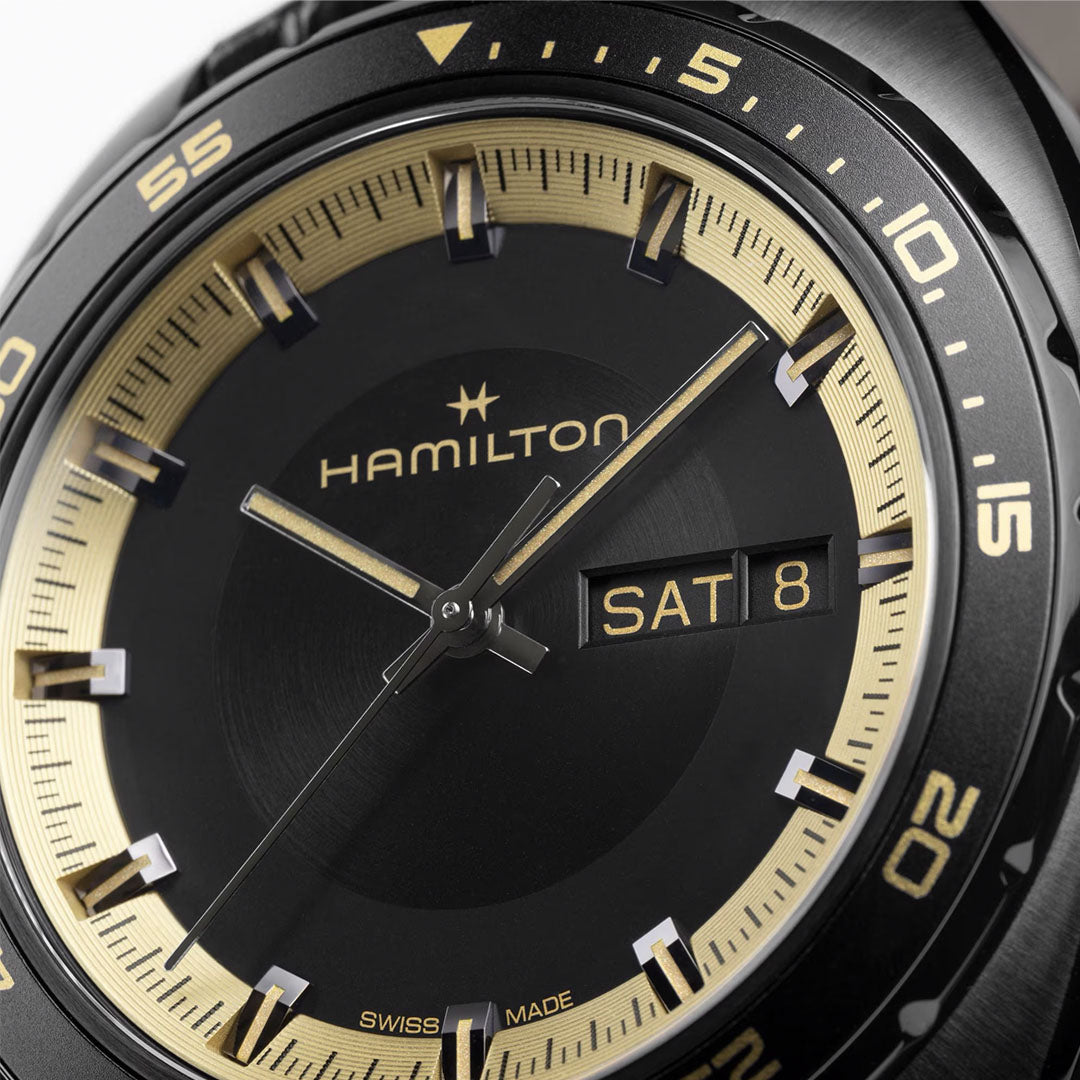 Watch in pvd-coated steel American Classic Pan Europ Resident Evil  Hamilton