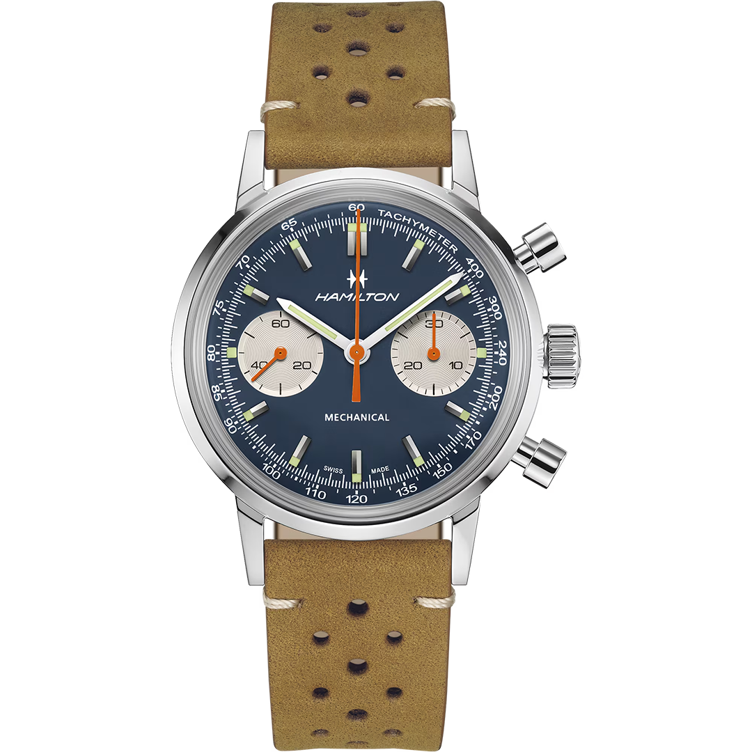 Watch in steel American Classic Intra-Matic Chronograph H Hamilton