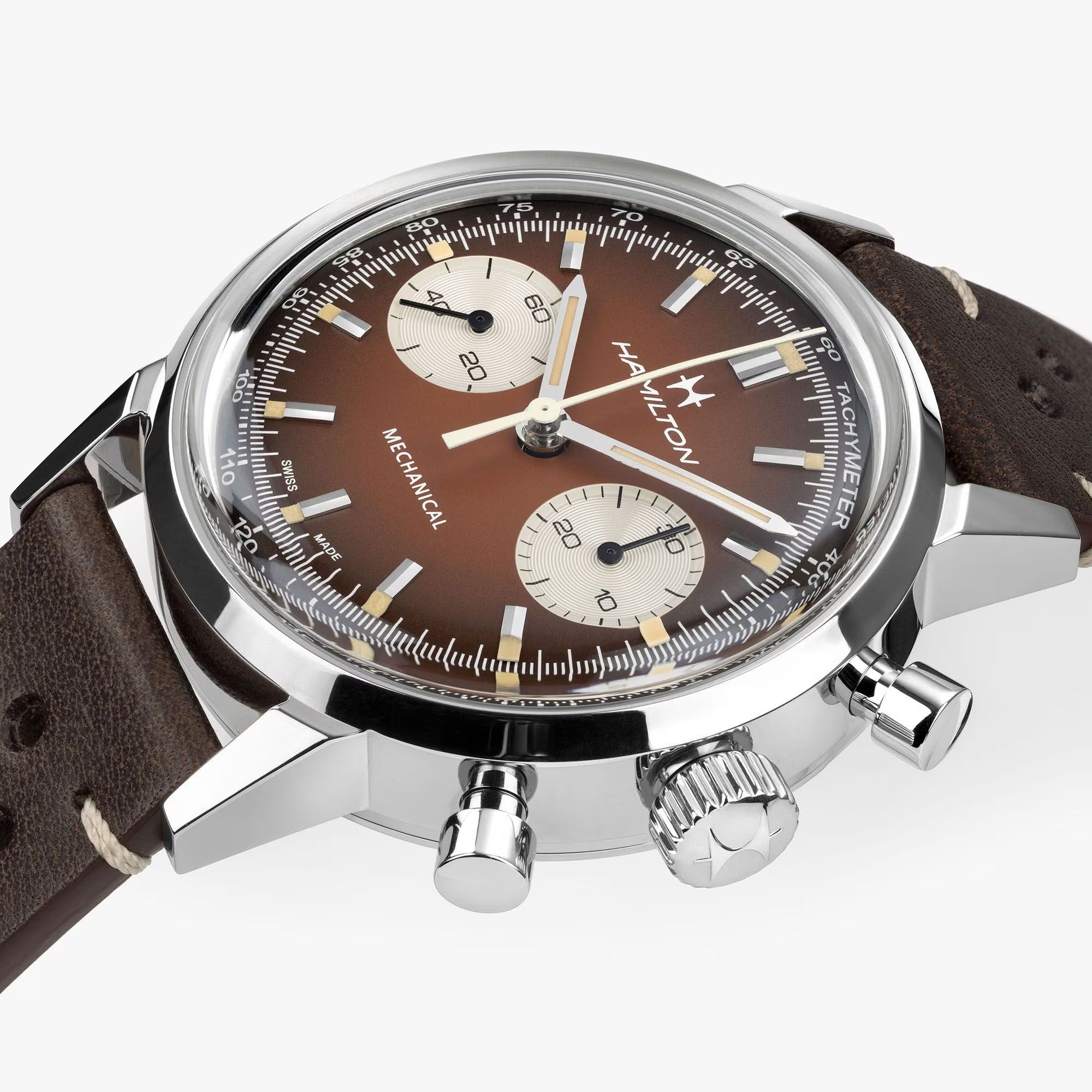 Watch in steel American Classic Intra-Matic Chronograph H Hamilton