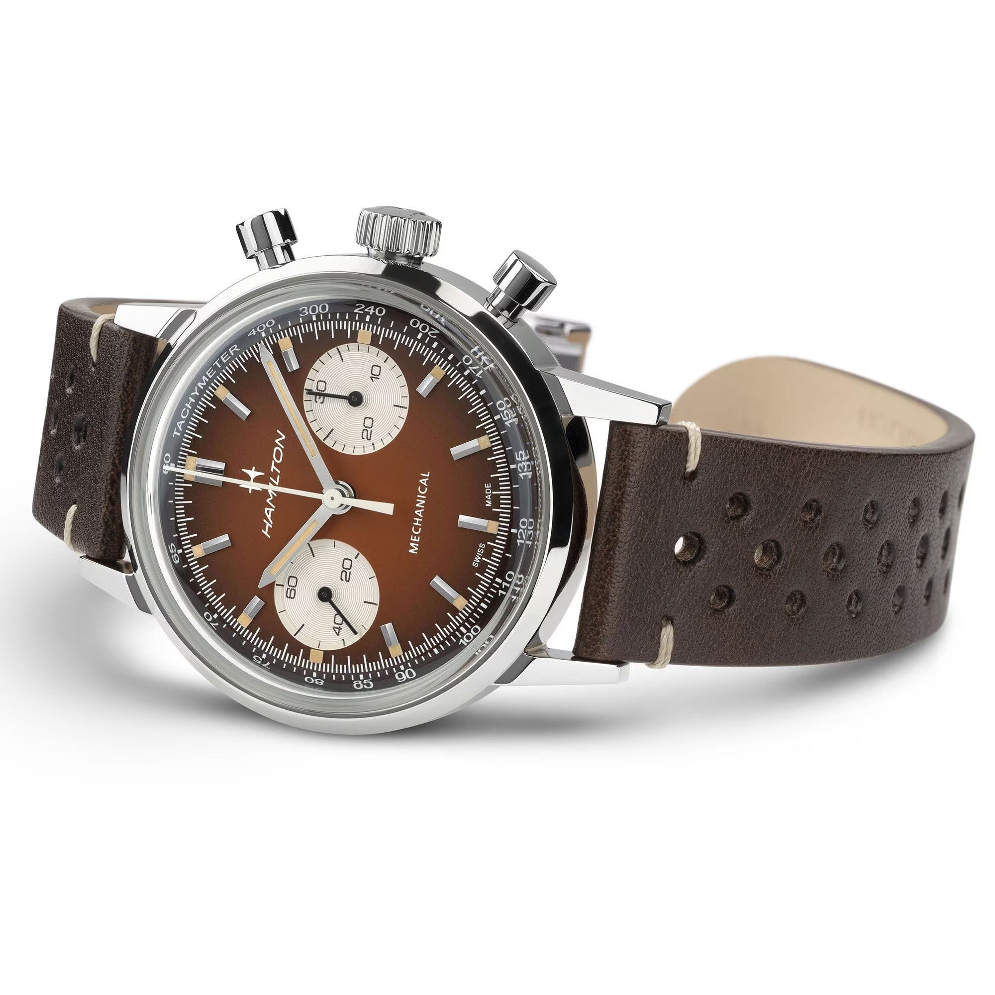 Watch in steel American Classic Intra-Matic Chronograph H Hamilton