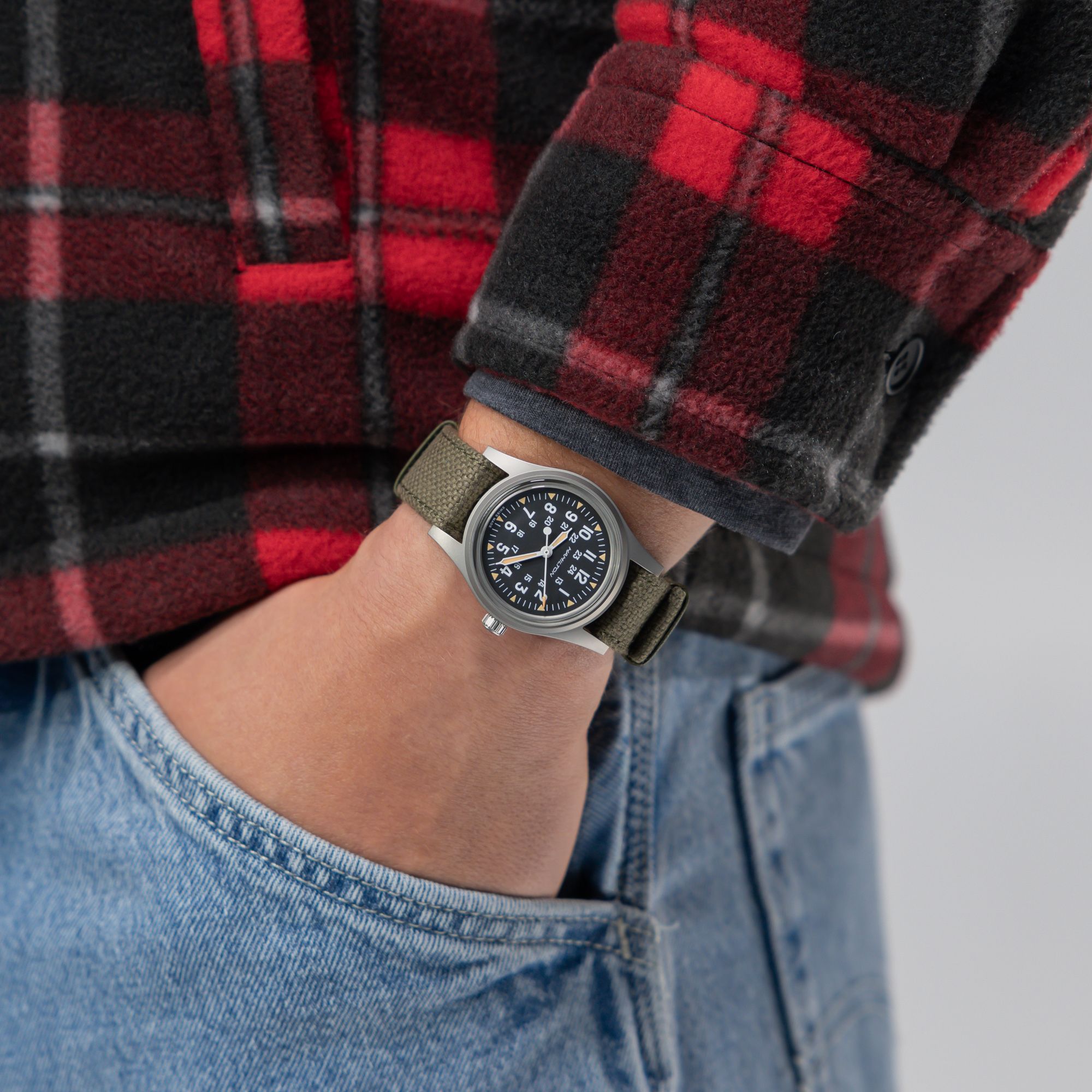 Orologio in acciaio Khaki Field Mechanical 36 mm Hamilton