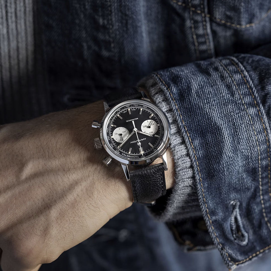 Orologio in acciaio American Classic Intra-Matic Chronograph H Hamilton