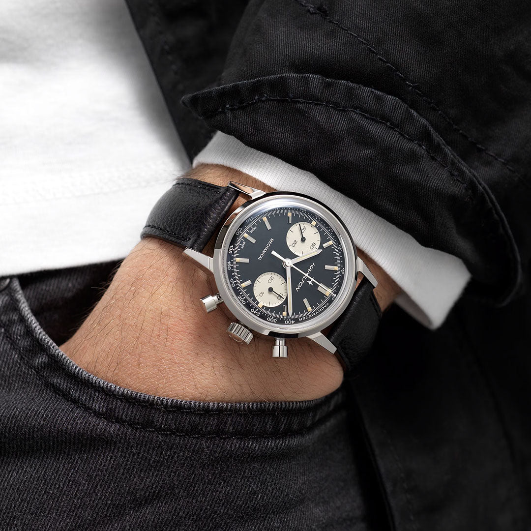 Watch in steel American Classic Intra-Matic Chronograph H Hamilton