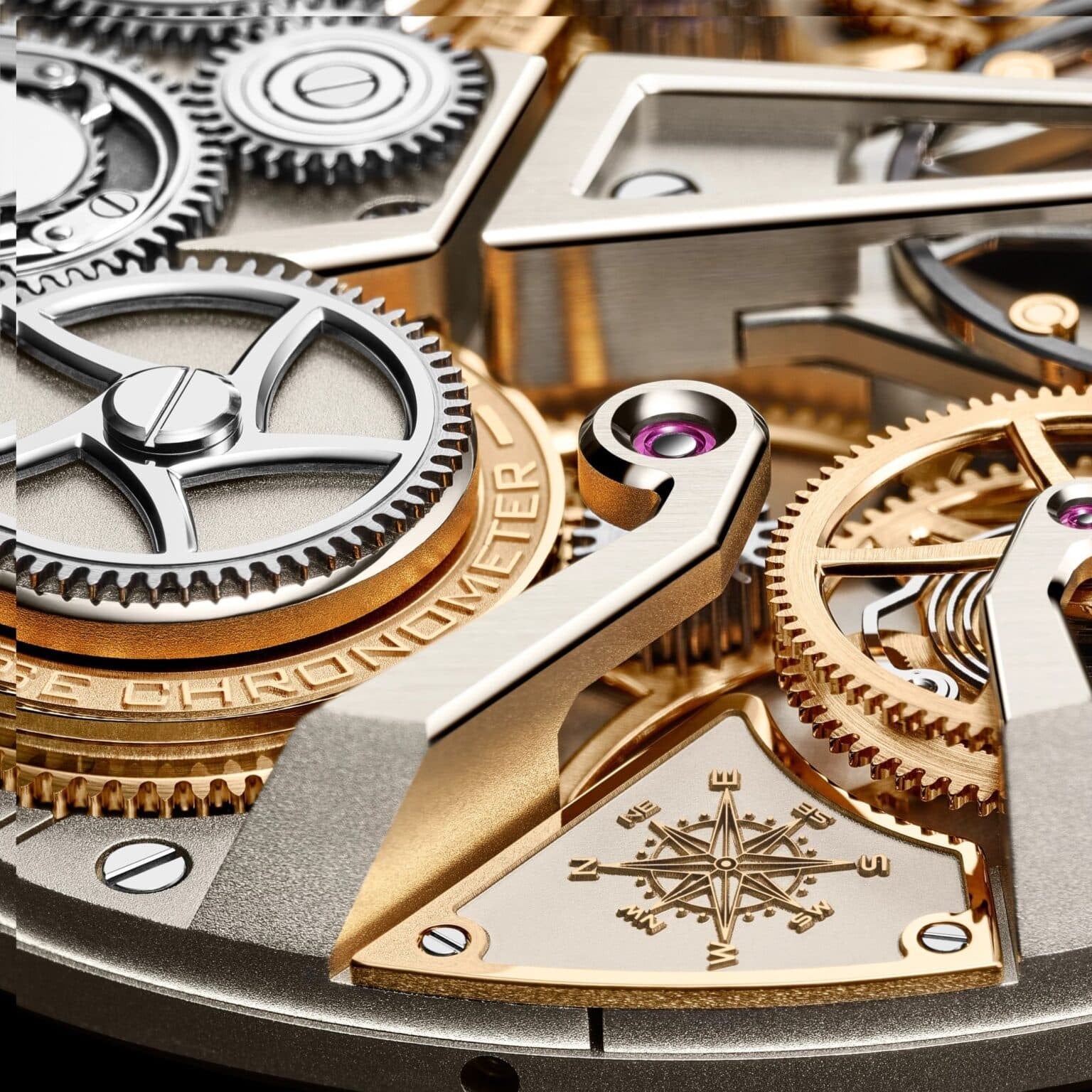 Orologio in acciaio Triple Certified Observatory Chronometer Lederer