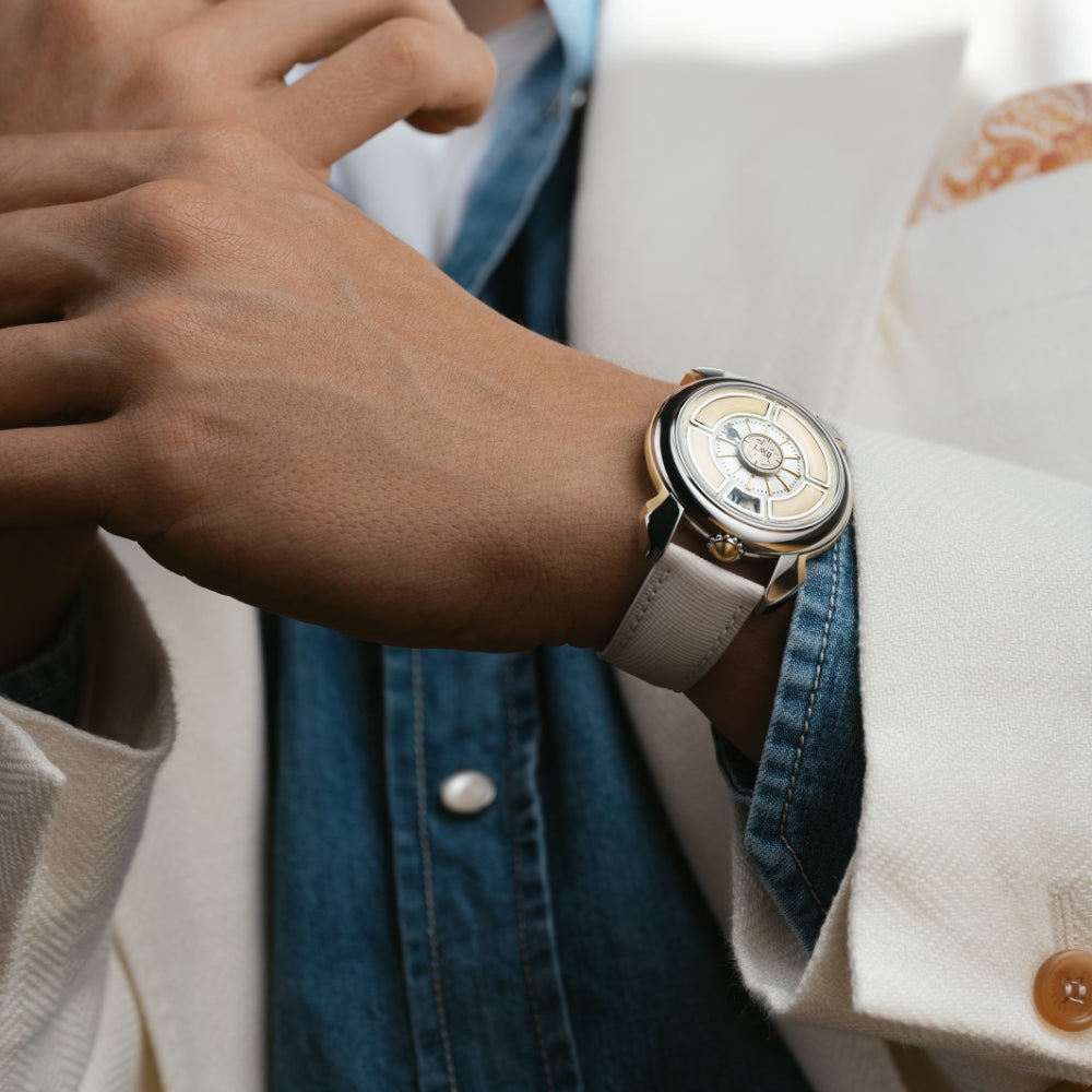 Watch in steel Labormatic Champagne, 42 mm Gaga laboratorio