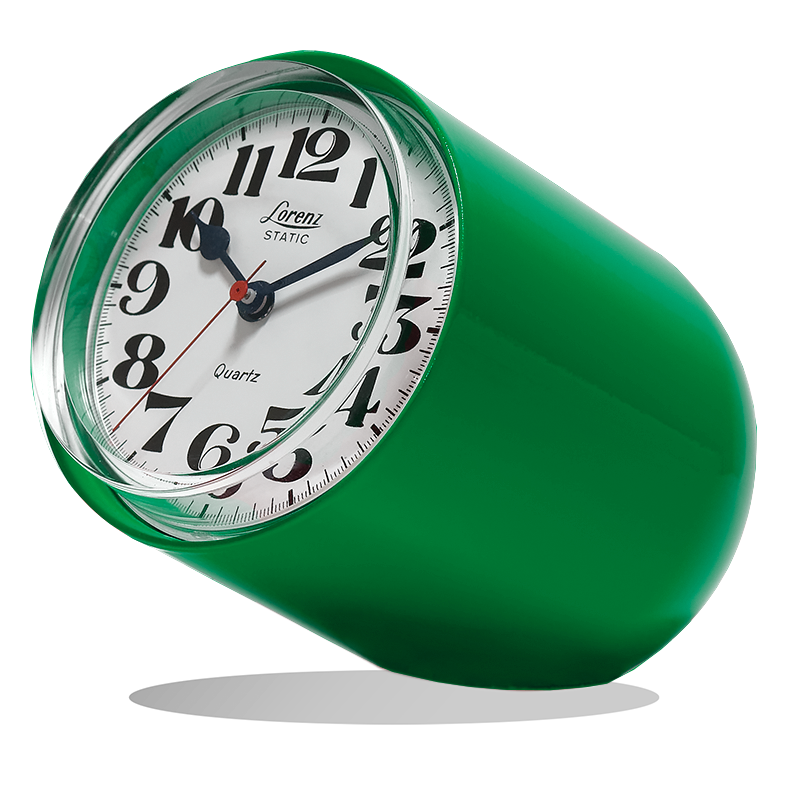 Table clock in steel Static Table Clock Lorenz