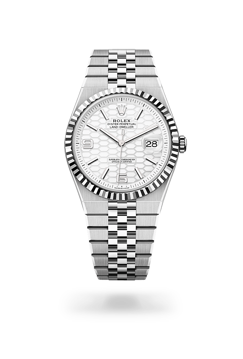 Rolex Land-Dweller in White Rolesor - combination of Oystersteel and white gold, M127334-0001 - Pisa 1940