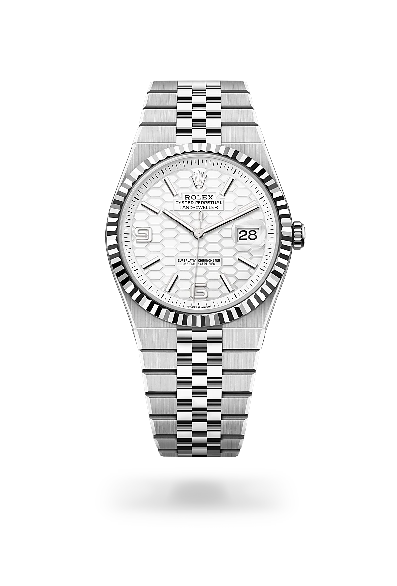 Rolex Land-Dweller in White Rolesor - combination of Oystersteel and white gold, M127334-0001 - Pisa 1940