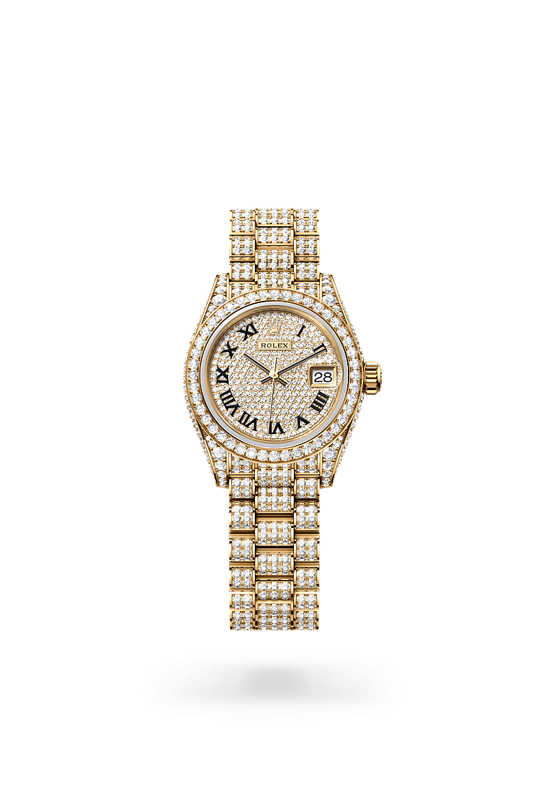 Rolex Lady-Datejust in 18 ct yellow gold with case sides and lugs set with diamonds, M279458RBR-0001 - Pisa 1940