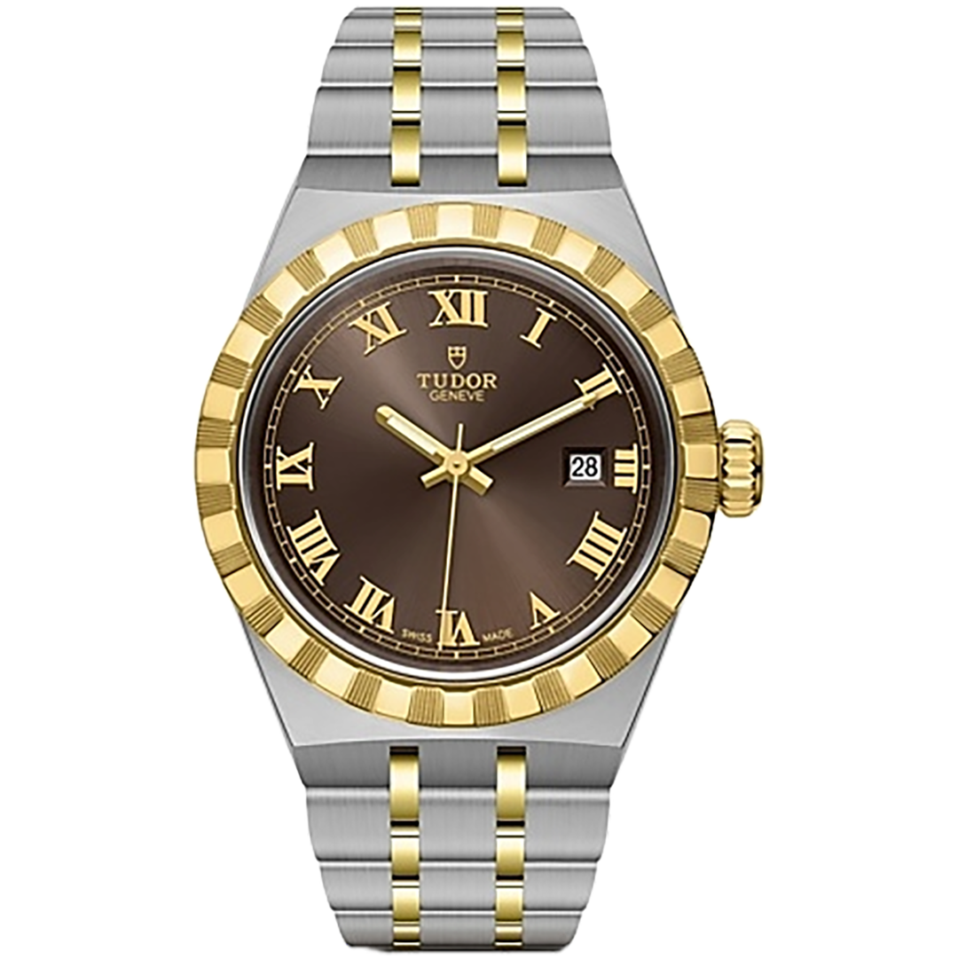 Orologio in acciaio e oro giallo Royal, 28 mm Tudor