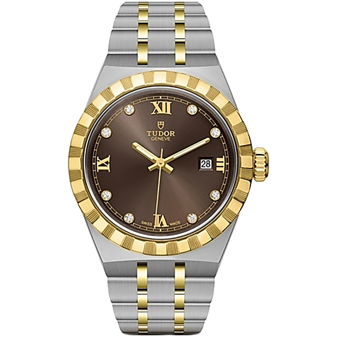 Orologio in acciaio e oro giallo Royal, 28 mm Tudor