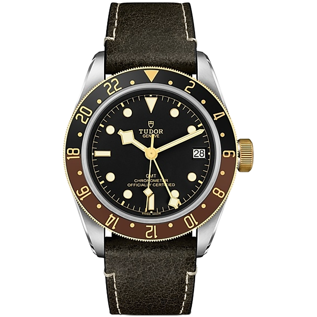 Orologio in acciaio e oro giallo Black Bay GMT S&G, 41 mm Tudor