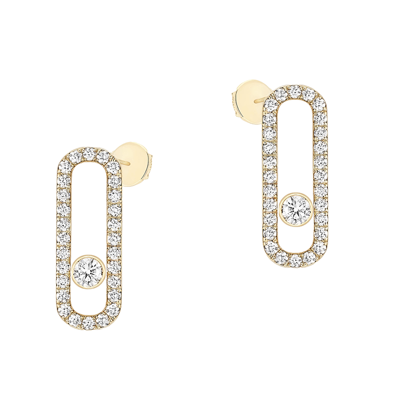Earrings in yellow gold Move Uno Diamond Pavé earrings Messika