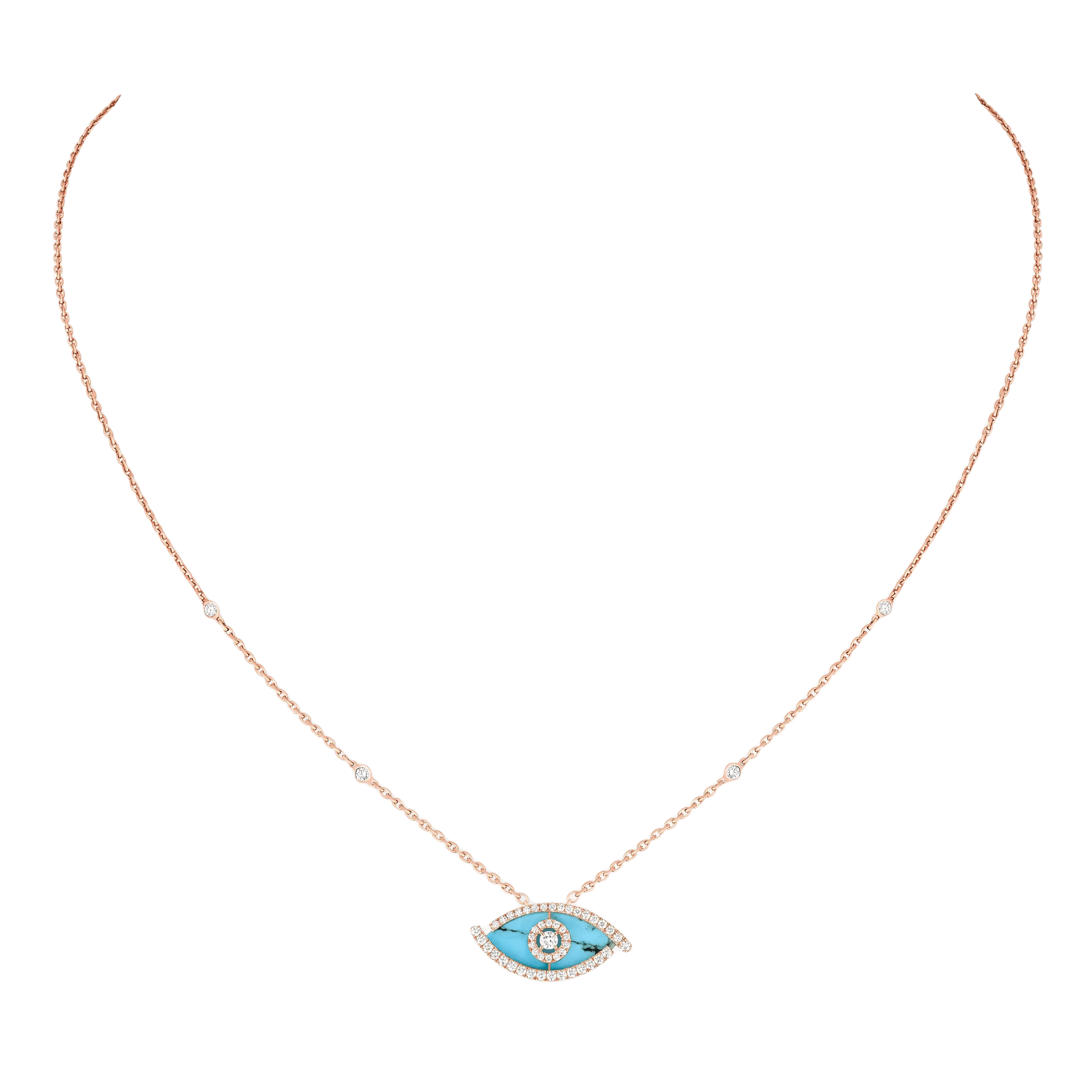 Gioiello in oro rosa Collana Lucky Eye Turquoise Messika