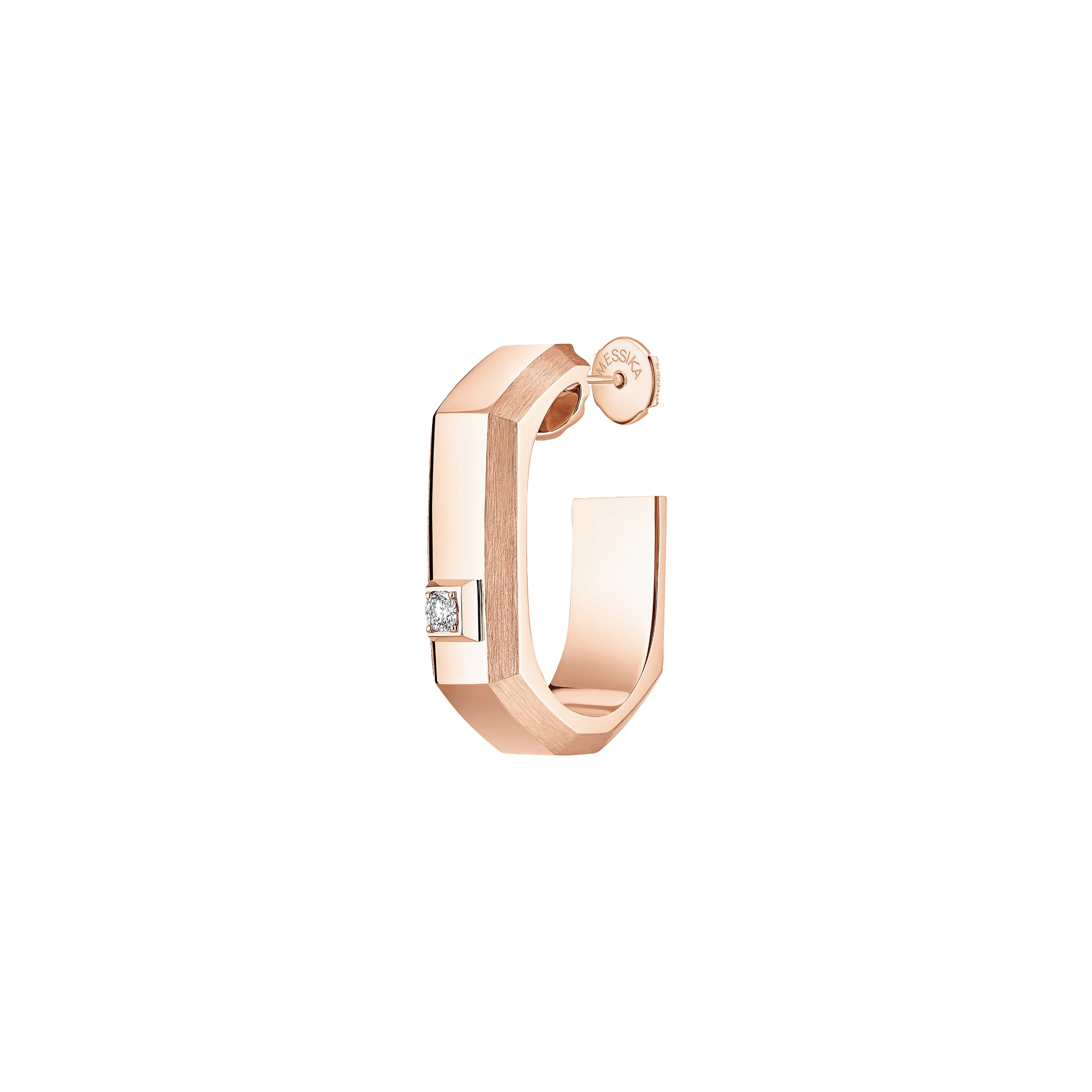 Gioiello in oro rosa Mono orecchino a cerchio Moderniste MM Messika