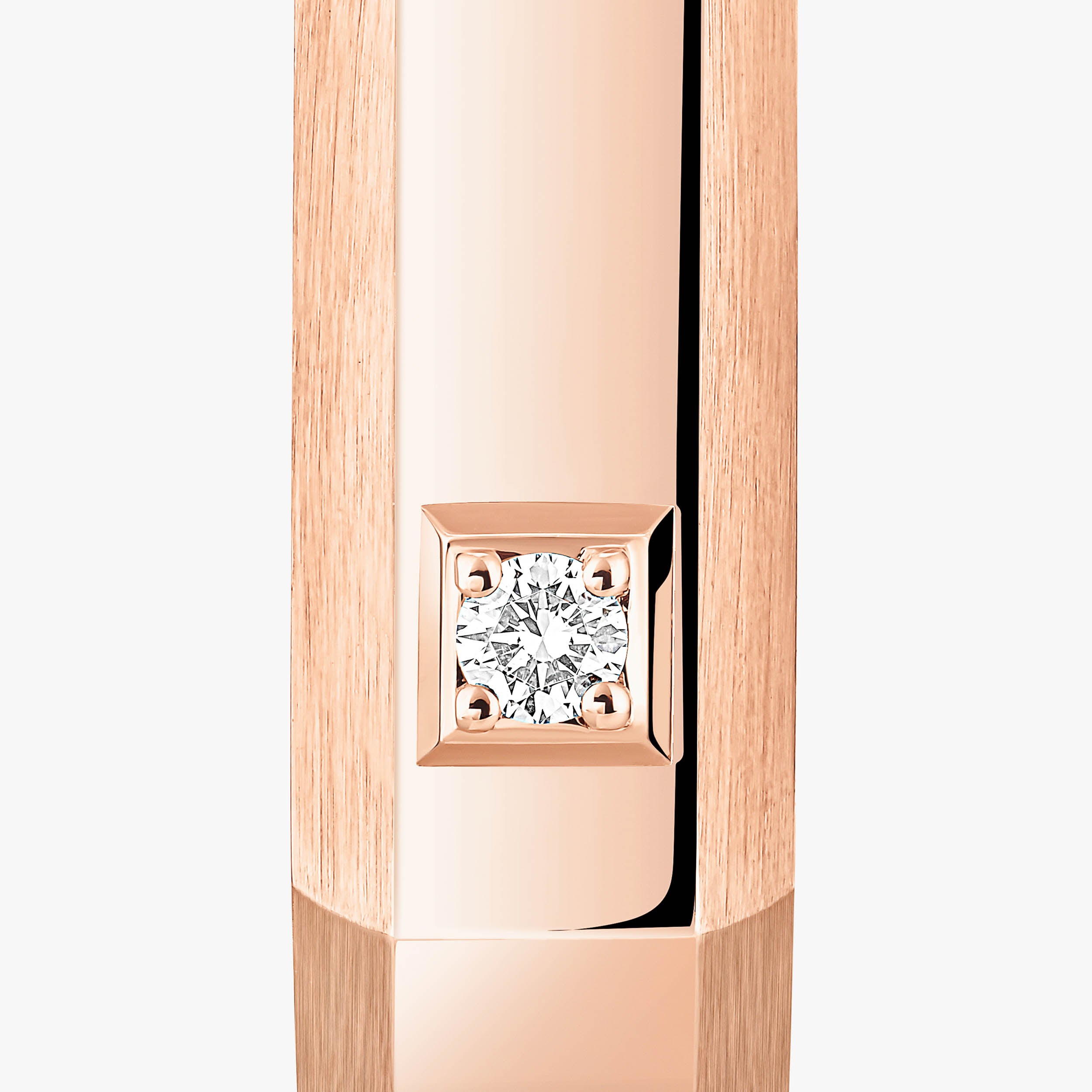 Gioiello in oro rosa Mono orecchino a cerchio Moderniste MM Messika