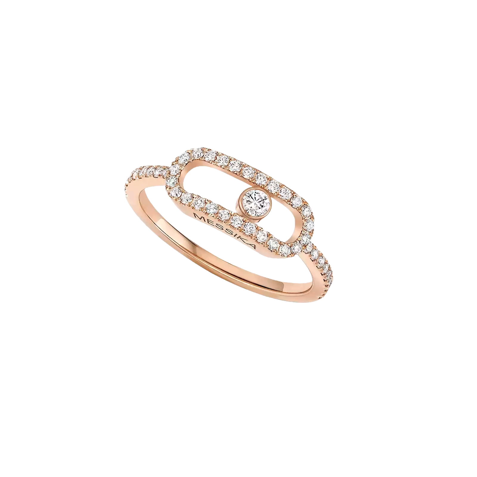 Gioiello in oro rosa Anello Move Uno Grande Pavé Messika