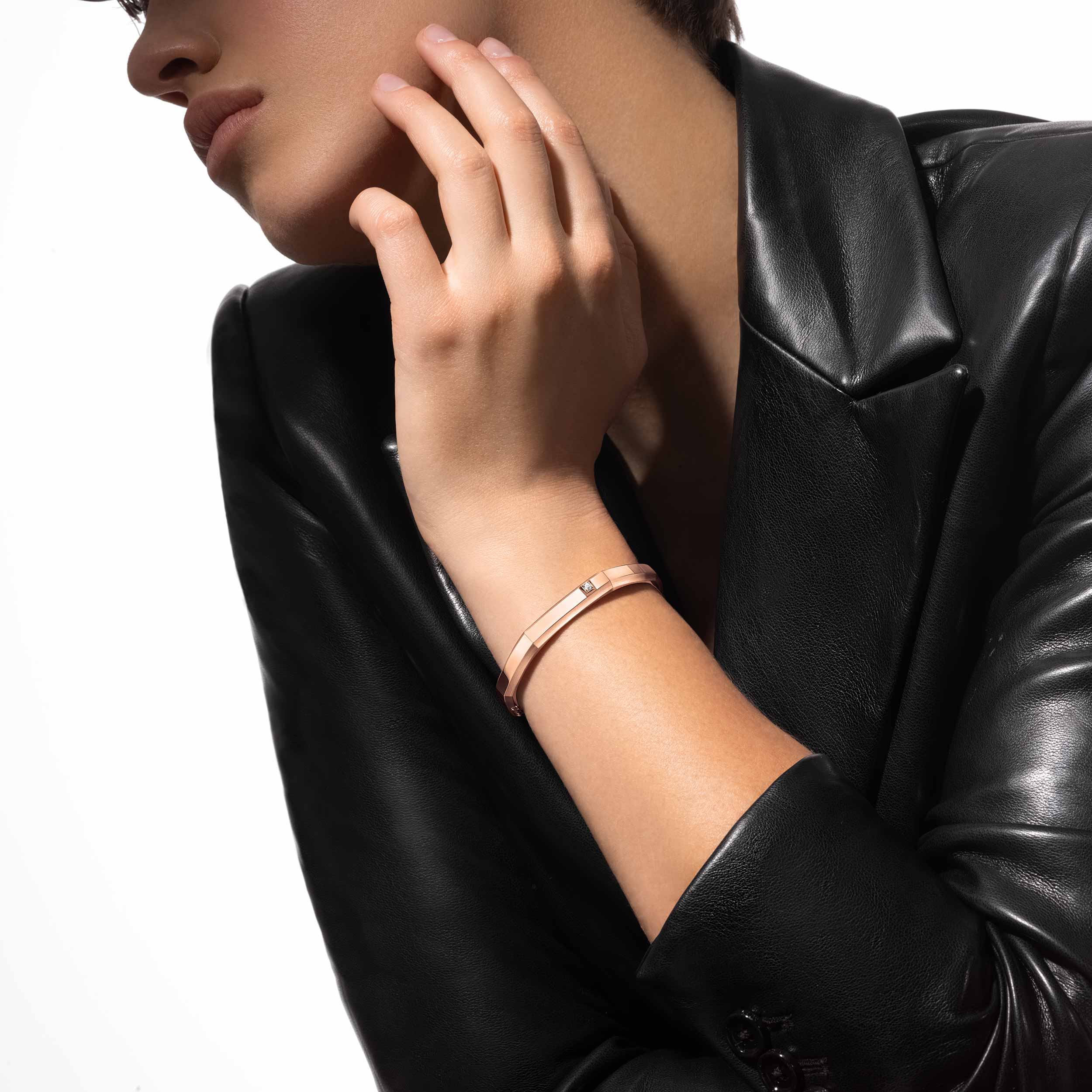 Bracelet in rose gold Moderniste bracelet medium Messika