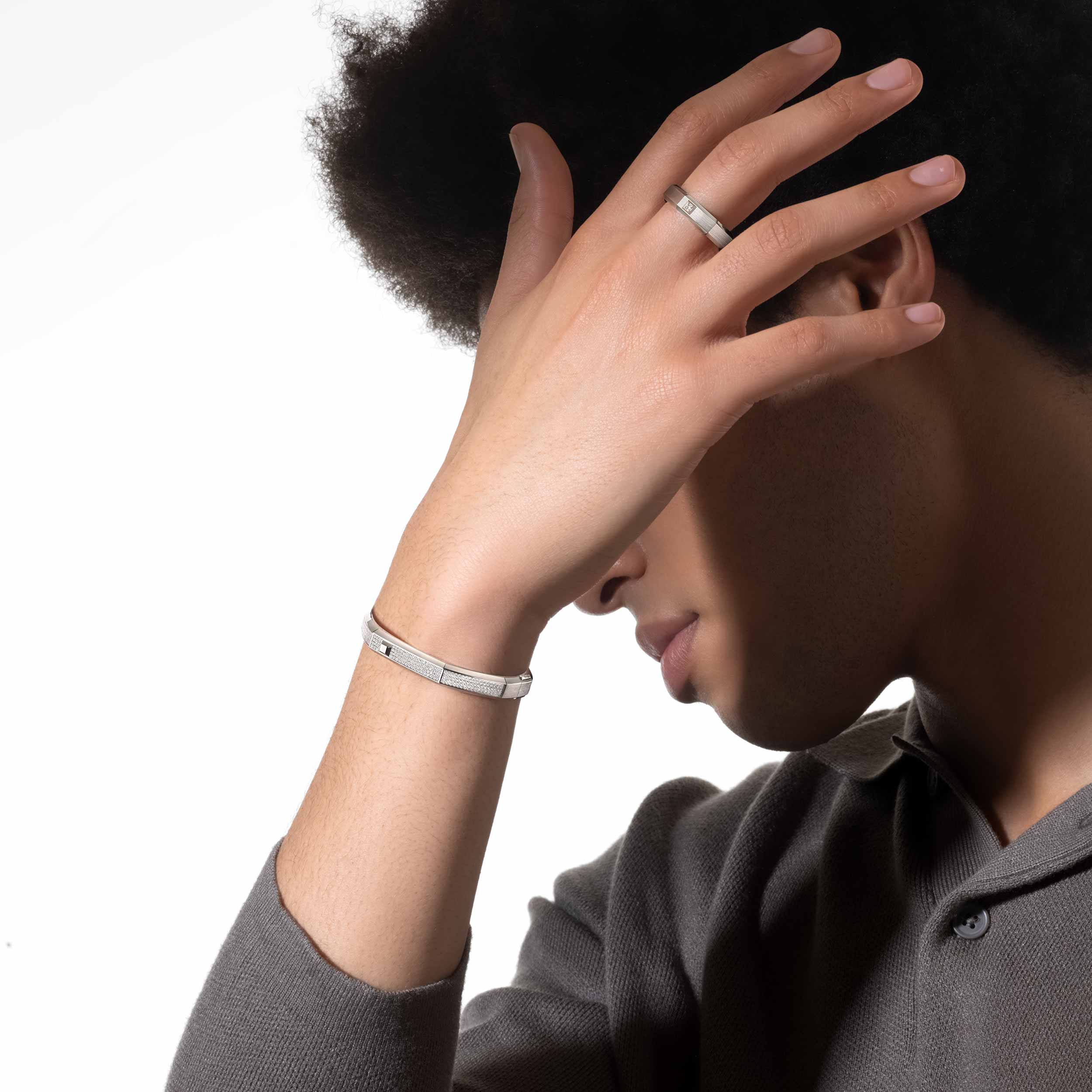 Ring in white gold Moderniste brushed ring medium Messika