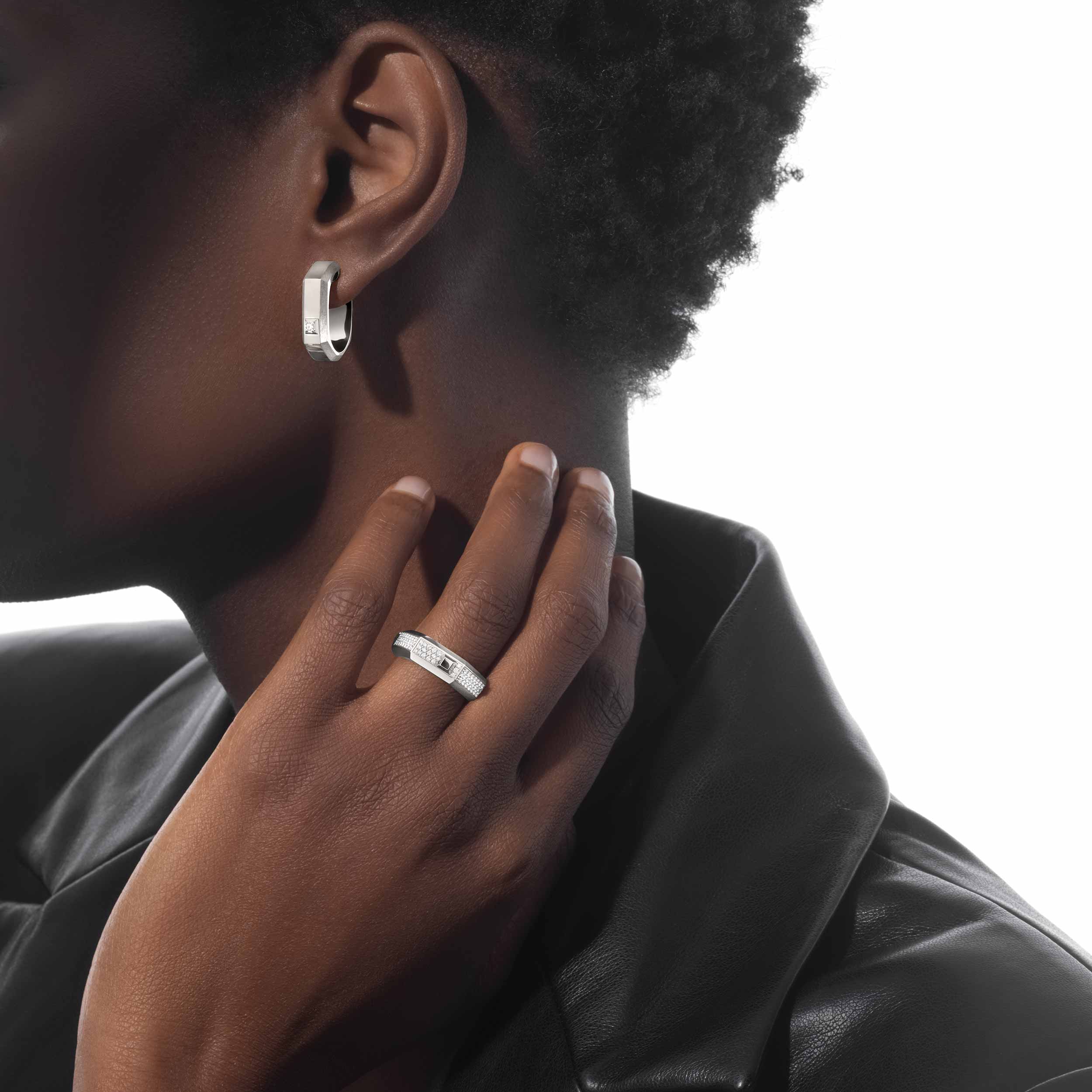 Gioiello in oro bianco Anello Moderniste con pavé MM Messika