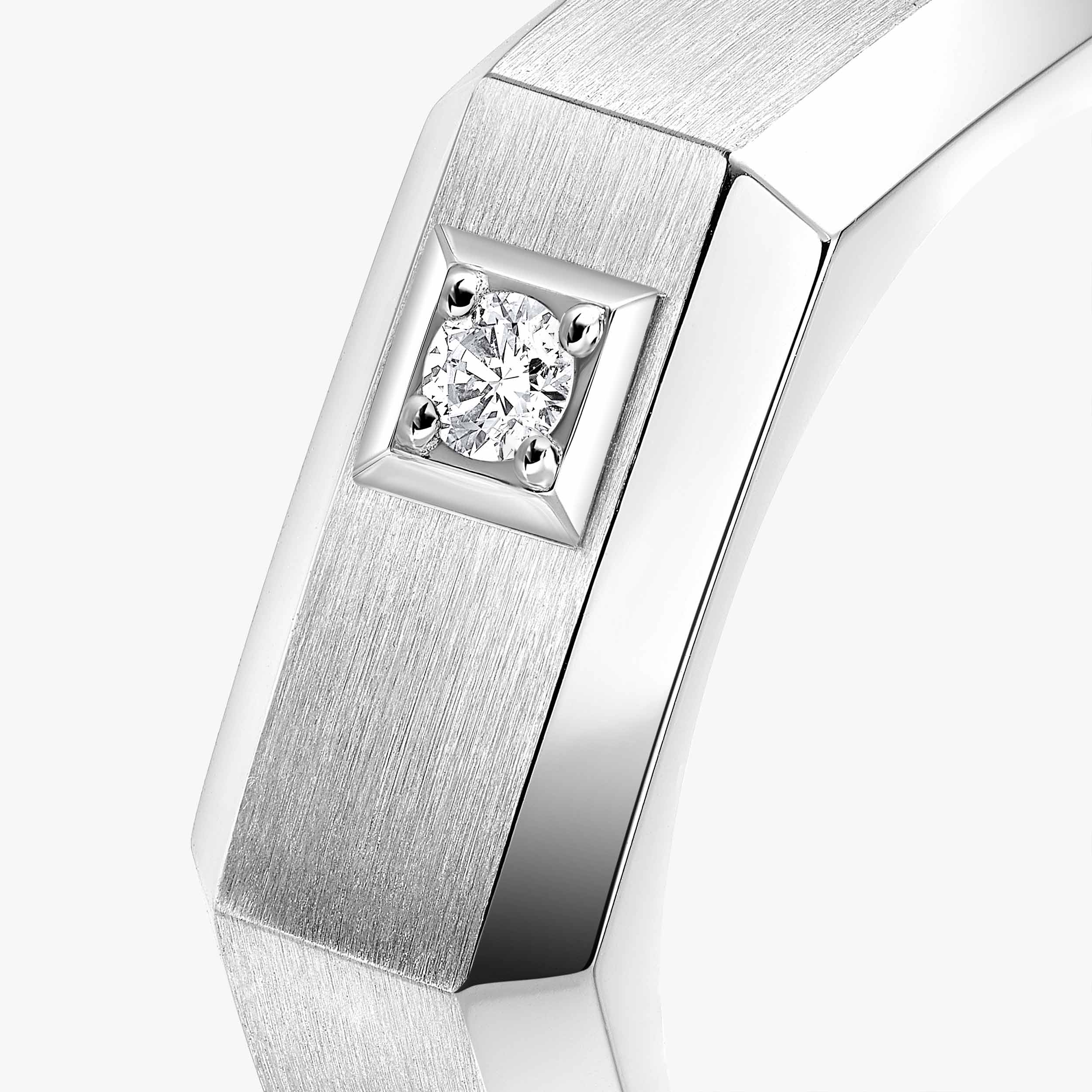 Gioiello in oro bianco Anello Moderniste spazzolato MM Messika